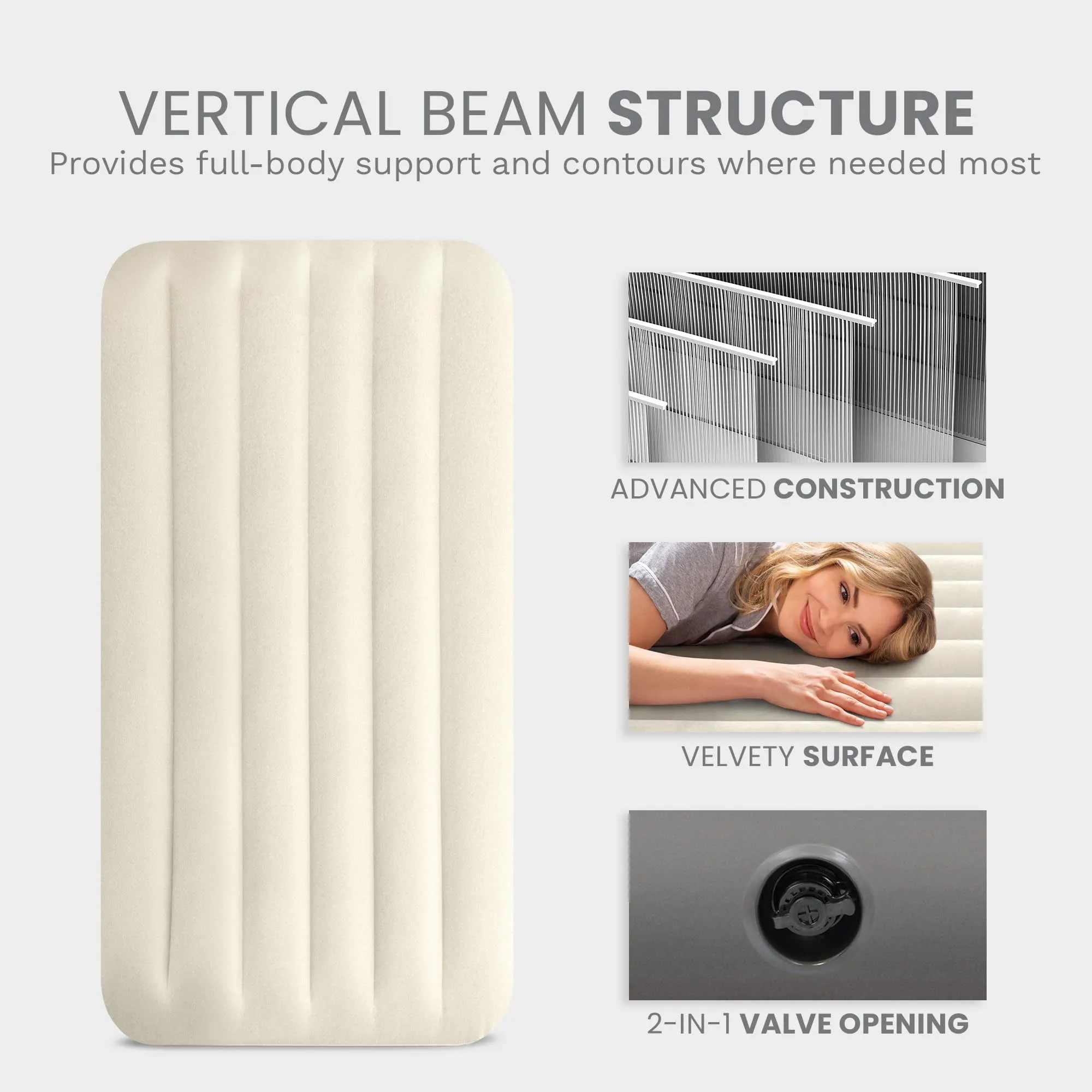 Intex 64102E Dura-Beam Materasso ad aria matrimoniale, Fiber-Tech, altezza 25,4 cm - immagine 7