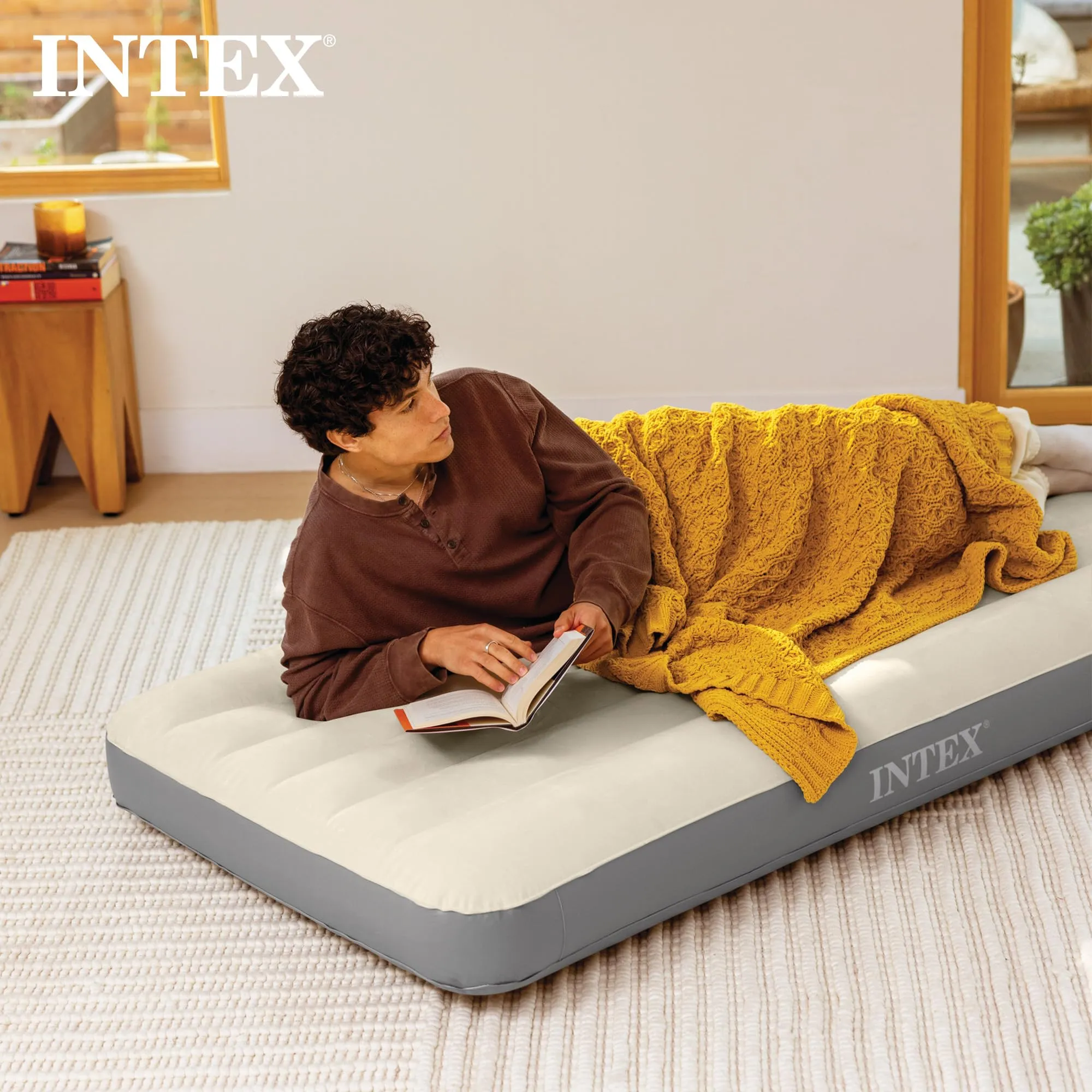 Intex 64102E Dura-Beam Materasso ad aria matrimoniale, Fiber-Tech, altezza 25,4 cm - immagine 8