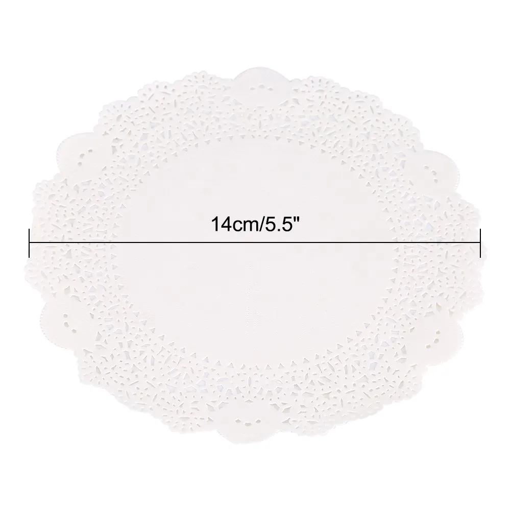 Tyenaza Centrini di Carta Pizzo Bianchi, 180 Pezzi, 5.5" - immagine 2