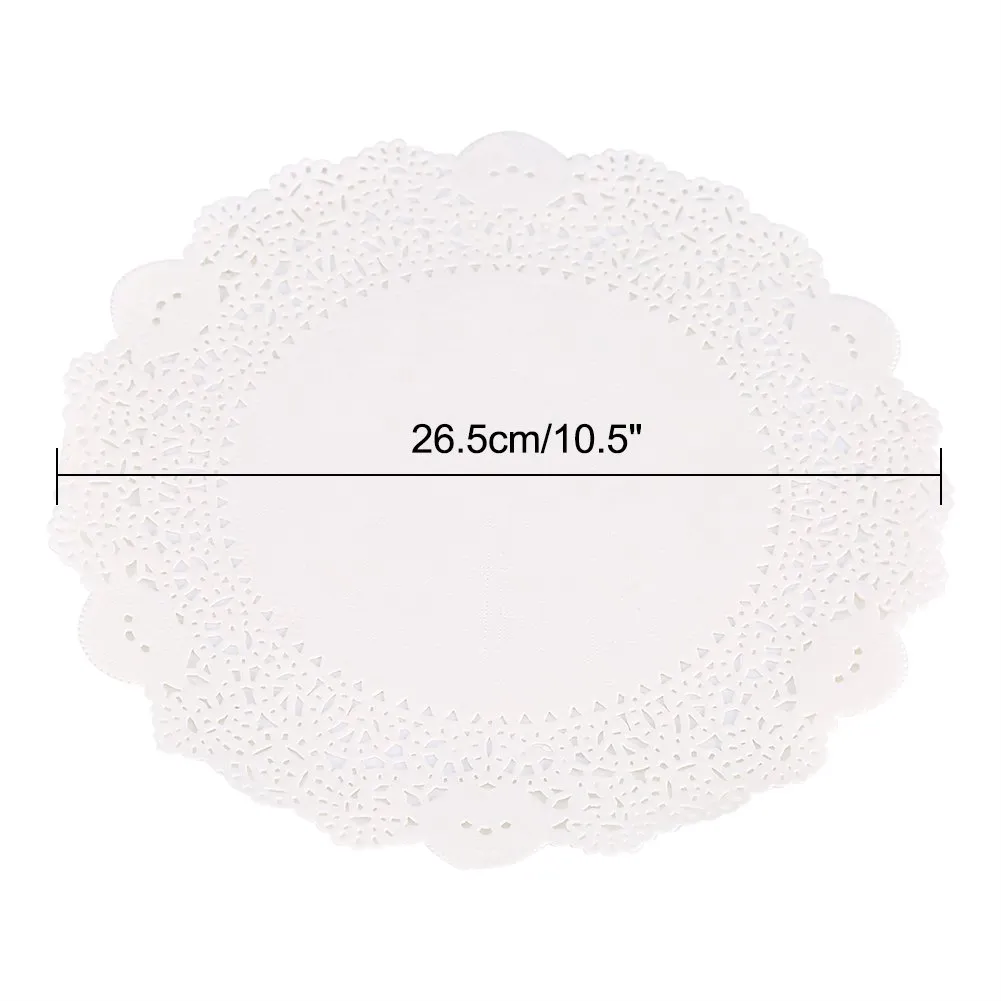 Tyenaza Centrini di Carta Pizzo Bianchi, 180 Pezzi, 10.5'' - immagine 5