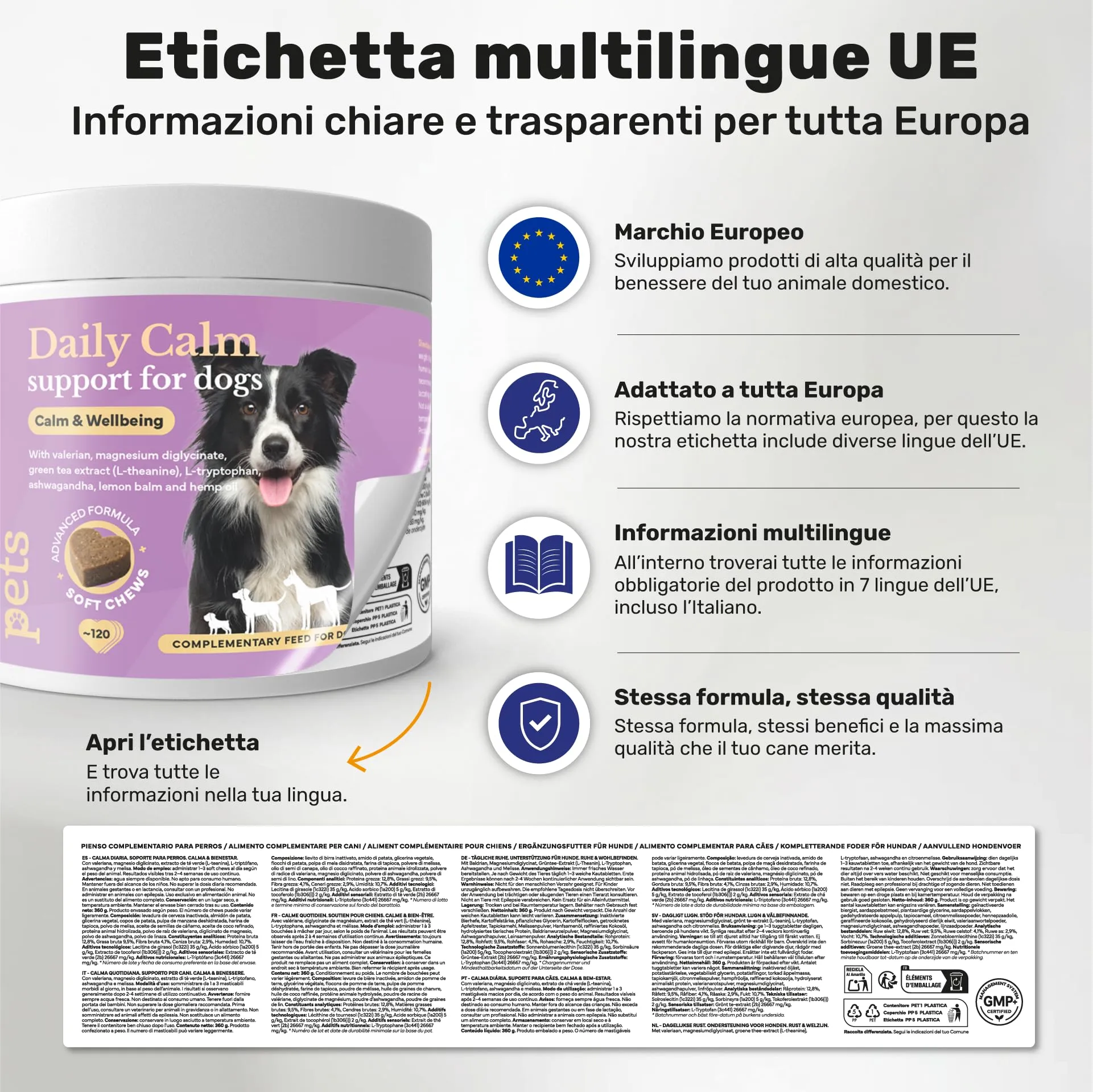 Natuva Pets Calmante per Cani, 120 Bocconcini Masticabili Antistress - immagine 6