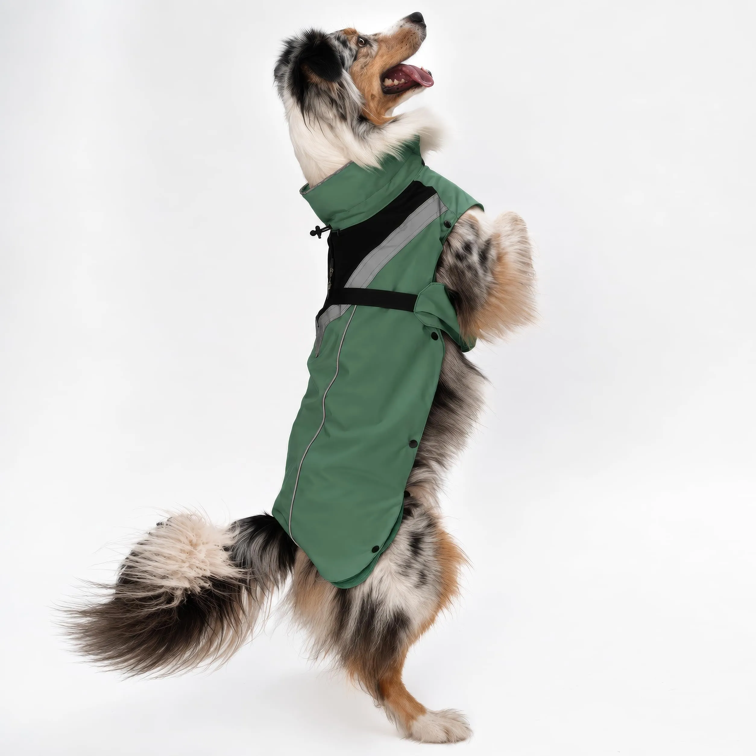 DOGOPAL Cappotto Impermeabile per Cani 2 in 1 con Pile Rimovibile, Verde, M - immagine 13