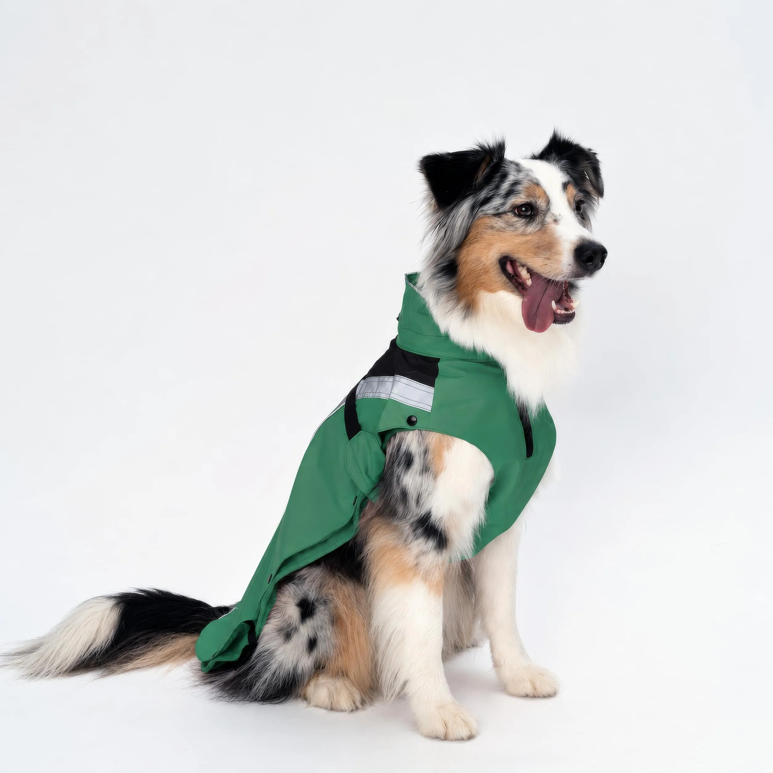 DOGOPAL Cappotto impermeabile per cani 2 in 1 con pile rimovibile, Verde, S - immagine 12