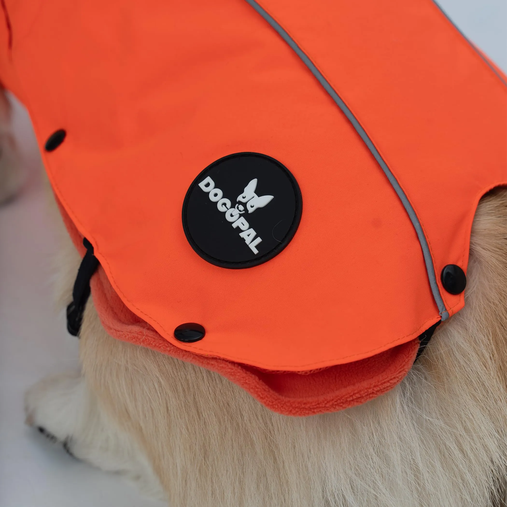 DOGOPAL Cappotto Impermeabile per Cani 2in1 All Weather con Fodera in Pile Rimovibile e Dettagli Riflettenti (Arancione, 2XL) - immagine 9