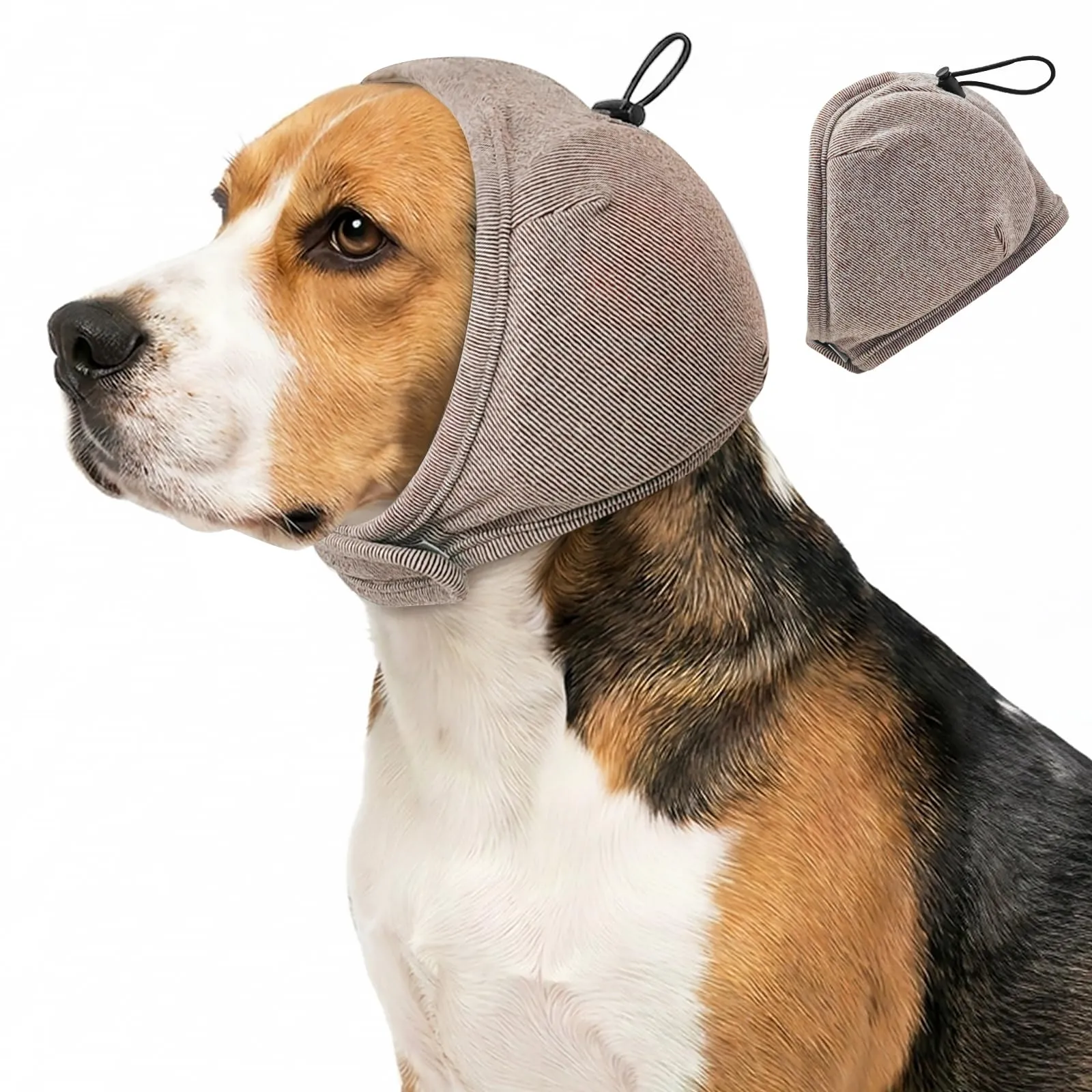 Duuclume Paraorecchie Calmanti per Cani, Copertura Regolabile Anti-Ansia e Rumore (Khaki, M) - immagine 1