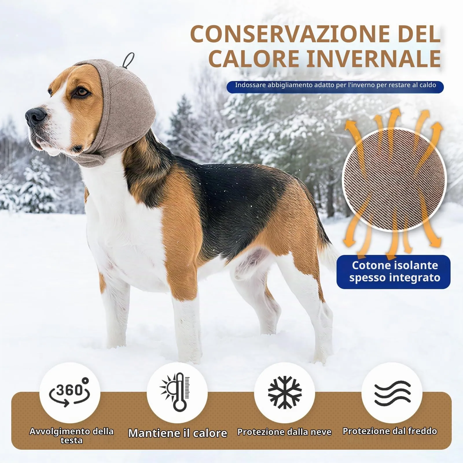 Duuclume Paraorecchie Calmanti per Cani, Copertura Regolabile Anti-Ansia e Rumore (Khaki, M) - immagine 6