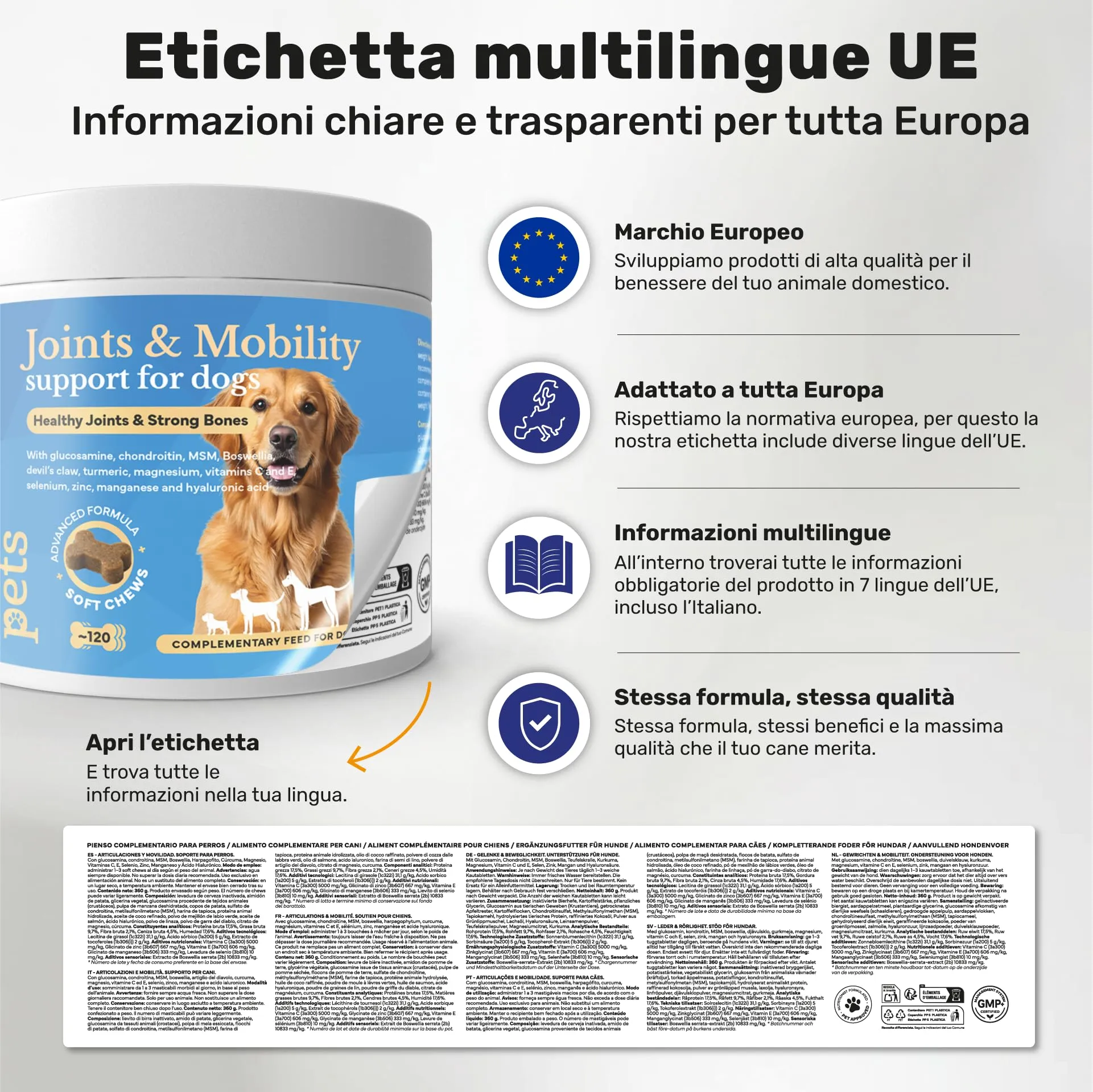Natuva Pets Integratore Articolazioni Cane - 120 Masticabili Naturali Joint Care - immagine 6