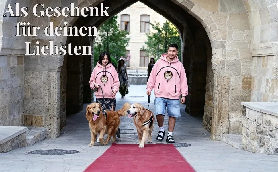 Generico Felpa con Cappuccio e Tasca Porta Gatto e Cane, Rosa, Taglia L - immagine 2