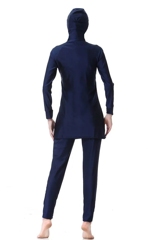 WOWDECOR Islamico Burkini Swimwear for Women and Girls, Navy Blue, 3XL (Height: 5'7"-6'2") - immagine 5