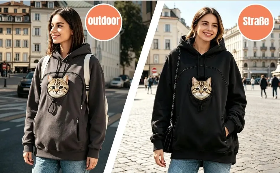 Generico Felpa con Cappuccio e Tasca per Gatti e Piccoli Cani - immagine 6