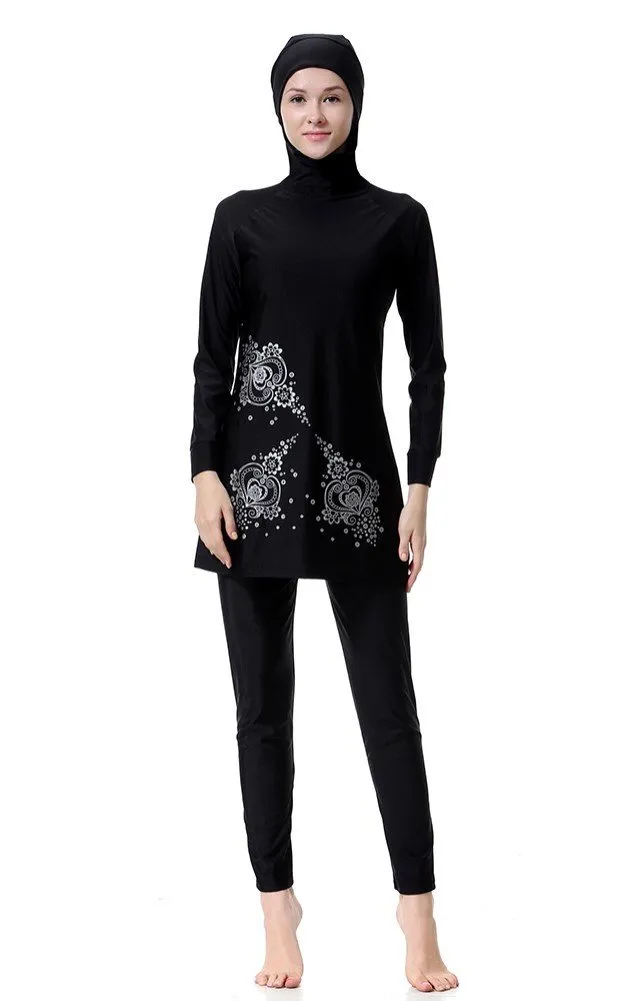 WOWDECOR Burkini Costume da Bagno Musulmano per Donne e Ragazze Copertura Completa - immagine 1