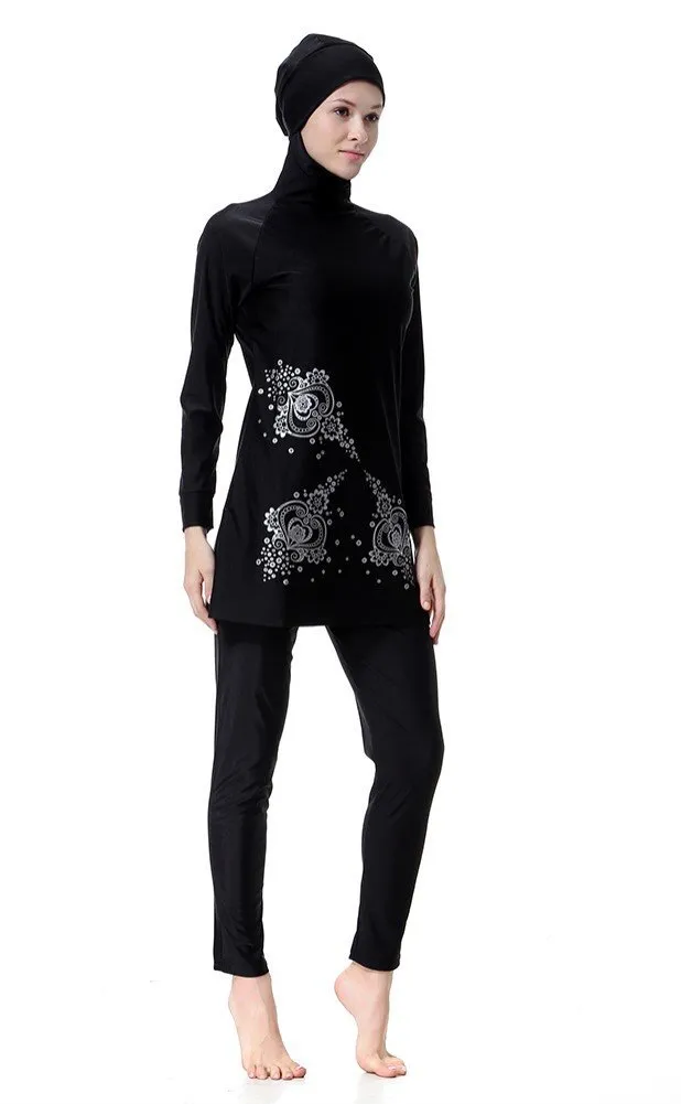 WOWDECOR Burkini Costume da Bagno Musulmano per Donne e Ragazze Copertura Completa - immagine 2
