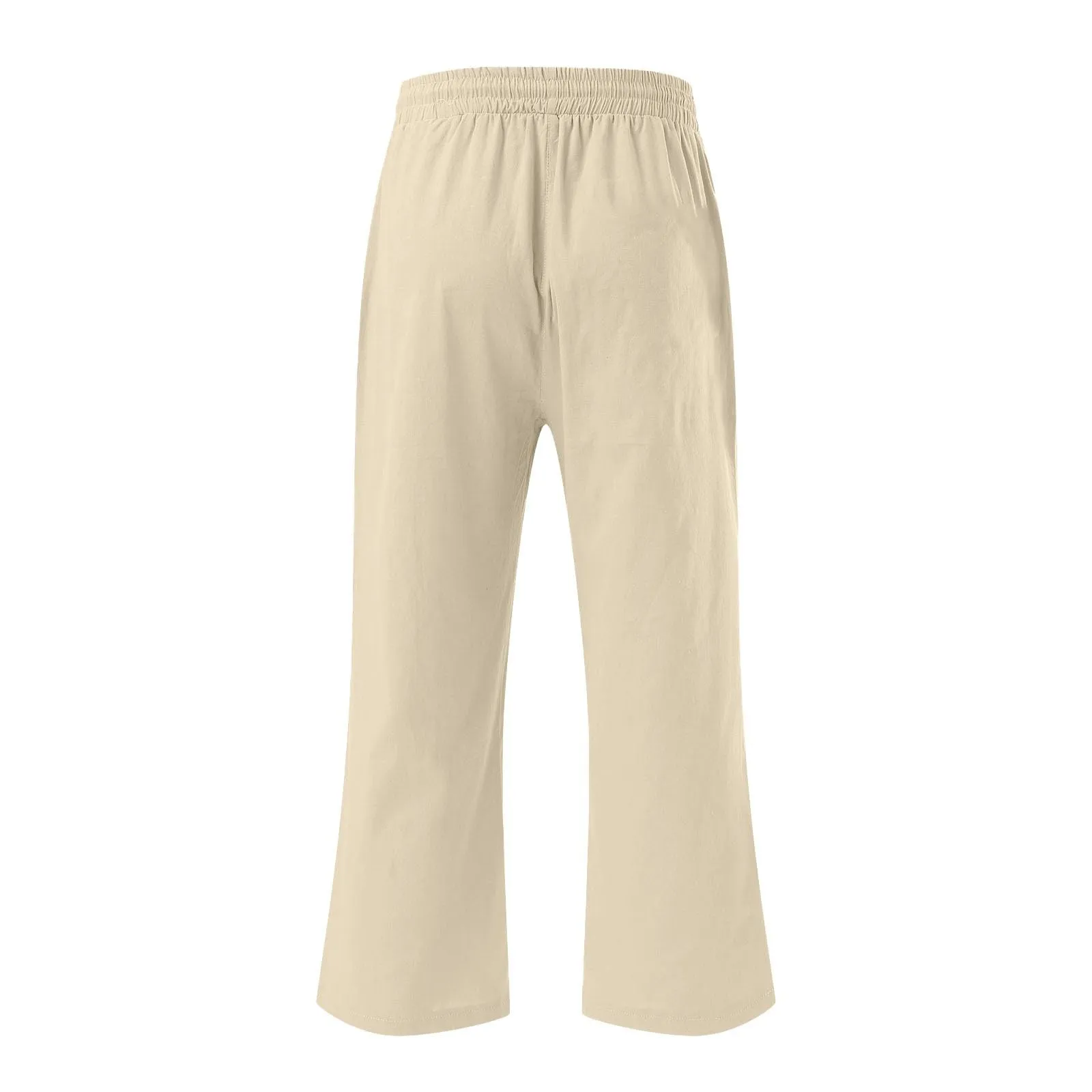 HEONSATI Donna Pinocchietto Pantaloni Estivi 3/4 in Cotone e Lino Casual Capri Bermuda Larghi con Coulisse Regolabile - immagine 4