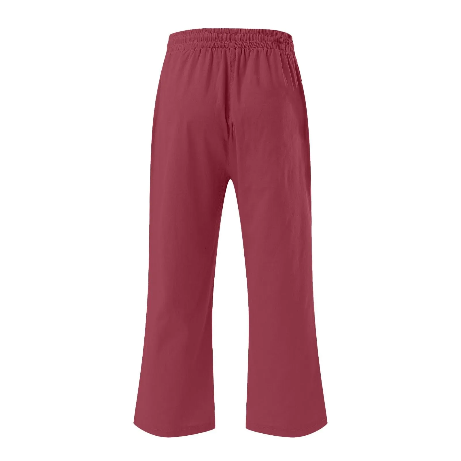 HEONSATI Donna Pinocchietto Pantaloni Estivi Casual in Cotone e Lino 3/4 Capri Bermuda Larghi con Coulisse Regolabile - immagine 4