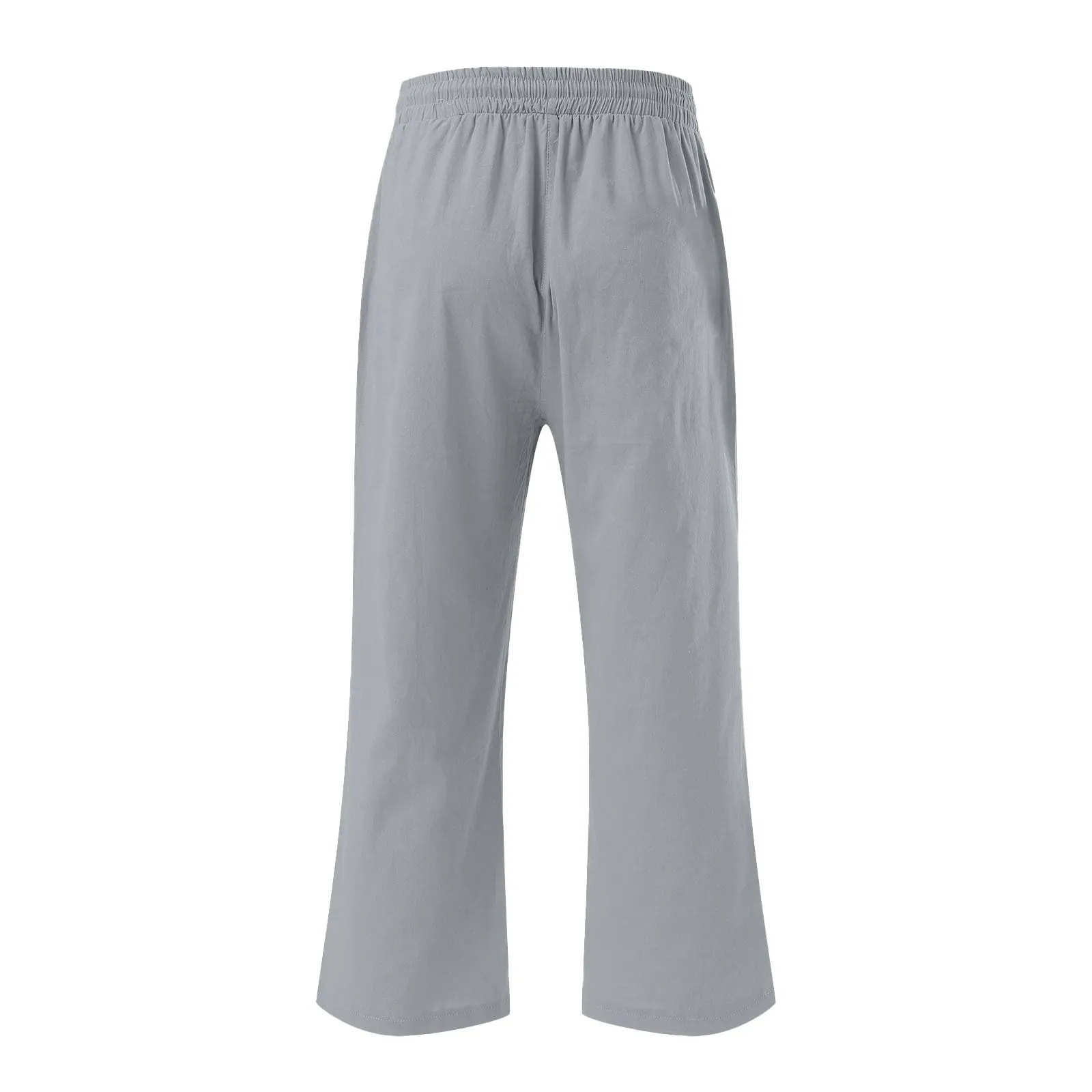 HEONSATI Donna Pantaloni Pinocchietto Estivi in Cotone e Lino Casual 3/4 Capri Bermuda con Coulisse Regolabile - immagine 4