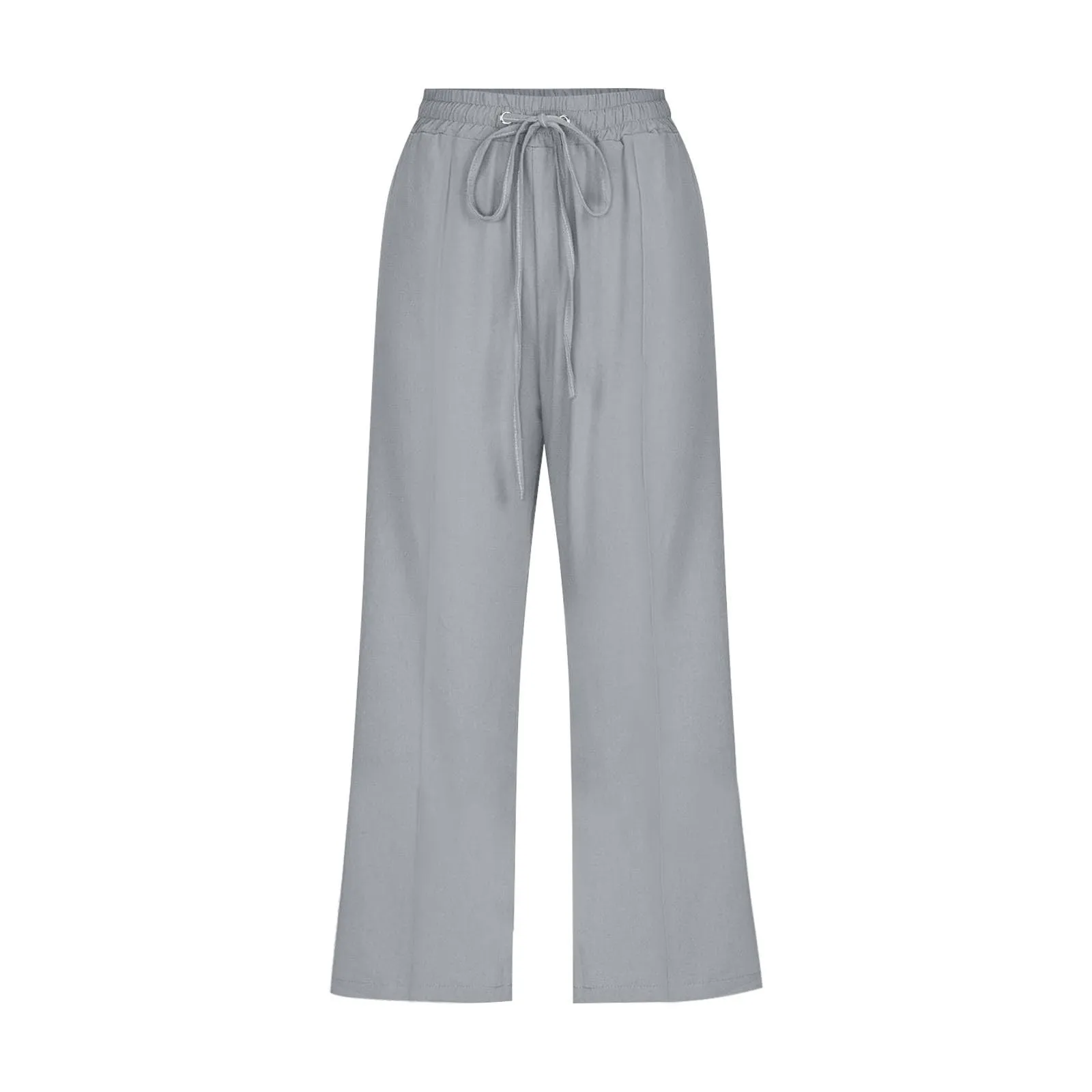 HEONSATI Donna Pantaloni Pinocchietto Estivi in Cotone e Lino 3/4 Casual Capri con Coulisse Regolabile - immagine 3