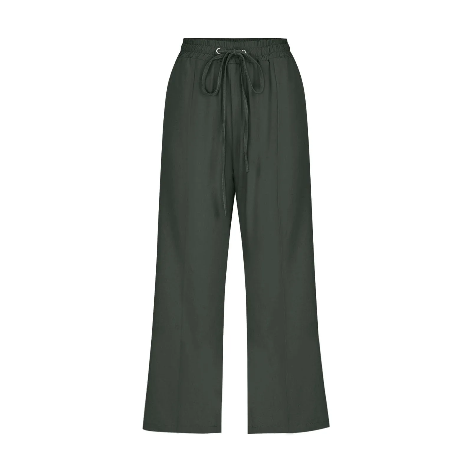 HEONSATI Donna Pantaloni Pinocchietto Estivi in Cotone e Lino Capri 3/4 Casual Sportivi con Coulisse Regolabile - immagine 3