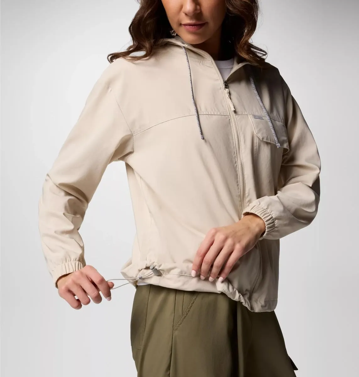 Columbia Skien Valley Hooded LS Women's Lightweight Jacket - Dark Stone, L - immagine 5