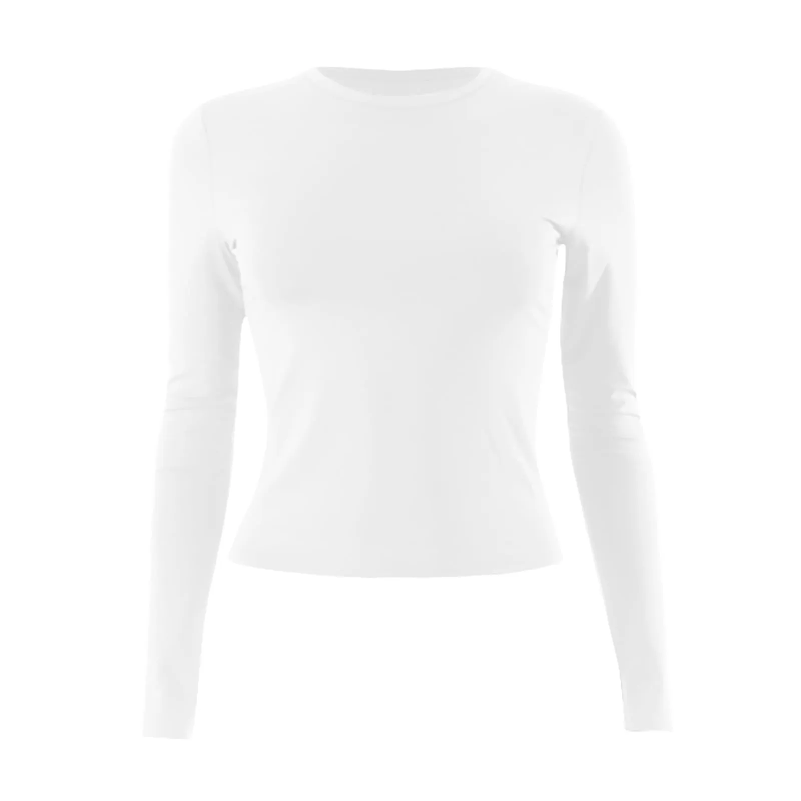 MOKBAY Maglia in Cotone Maniche Lunghe Donna Slim Fit Tinta Unita - Nero, M - immagine 4