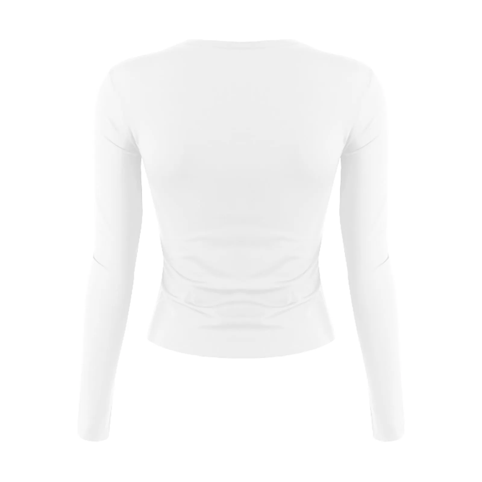 MOKBAY Maglia in Cotone Maniche Lunghe Donna Slim Fit Tinta Unita - Nero, M - immagine 5