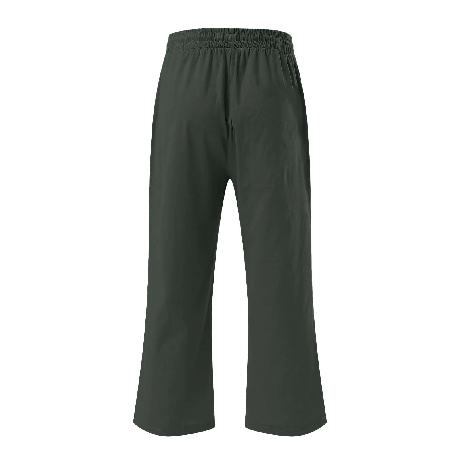 HEONSATI Donna Pantaloni Pinocchietto Estivi in Cotone e Lino 3/4 Casual Capri con Coulisse Regolabile - immagine 4