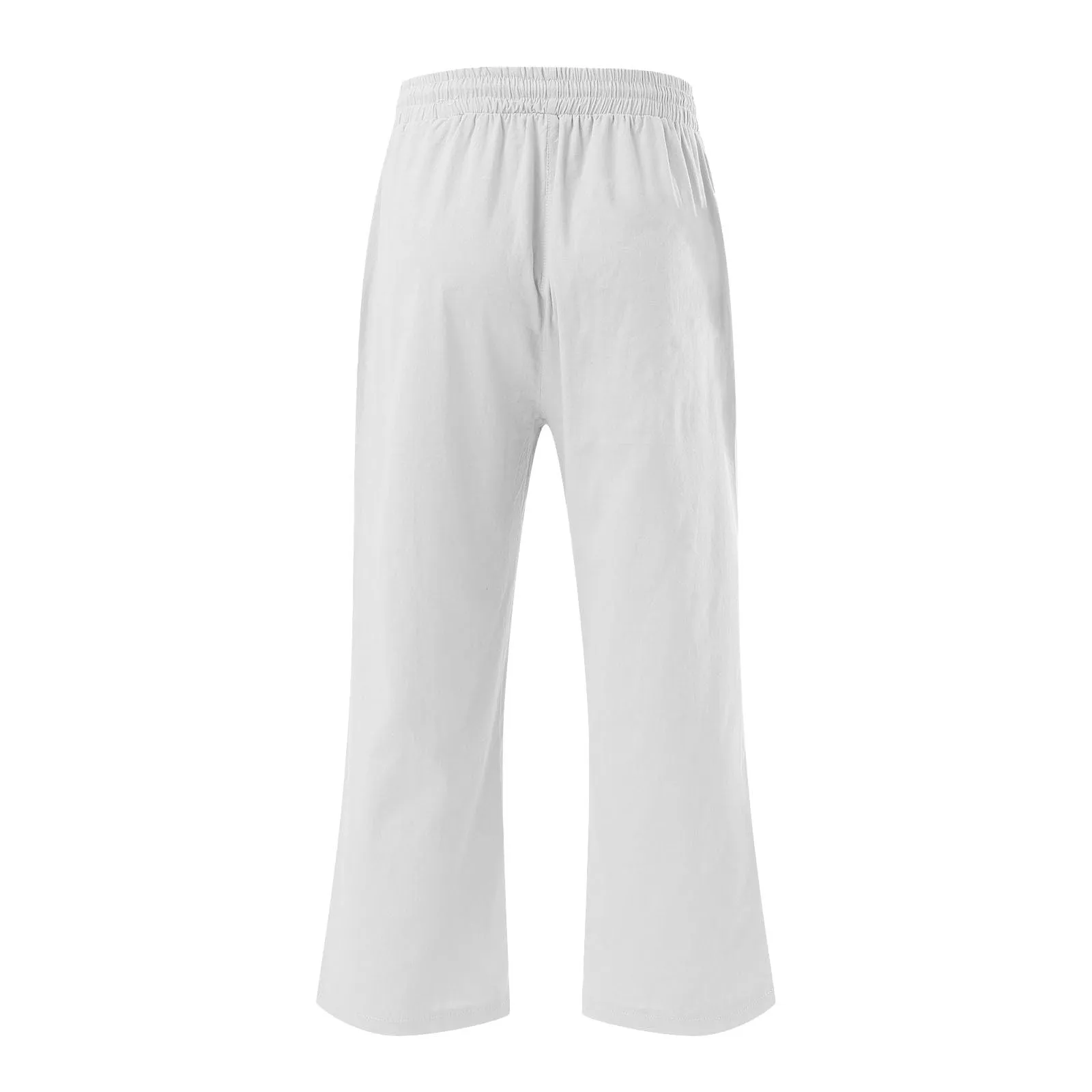 HEONSATI Pantaloni Pinocchietto Donna in Cotone e Lino Estivi Casual 3/4 con Coulisse Regolabile - immagine 4