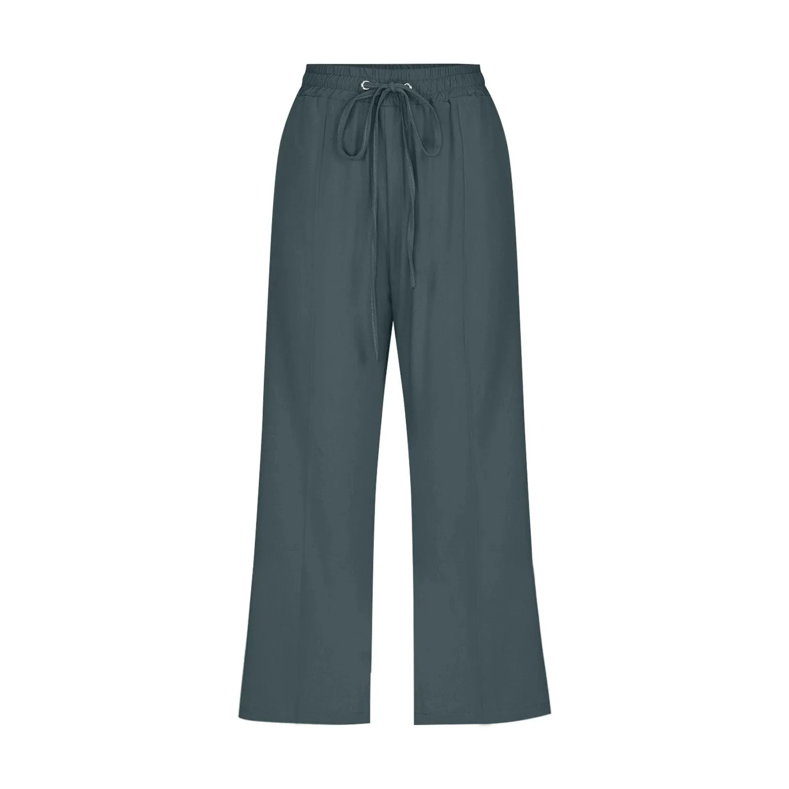 HEONSATI Donna Pantaloni Pinocchietto 3/4 in Cotone e Lino Casual Estivi con Coulisse Regolabile - immagine 3