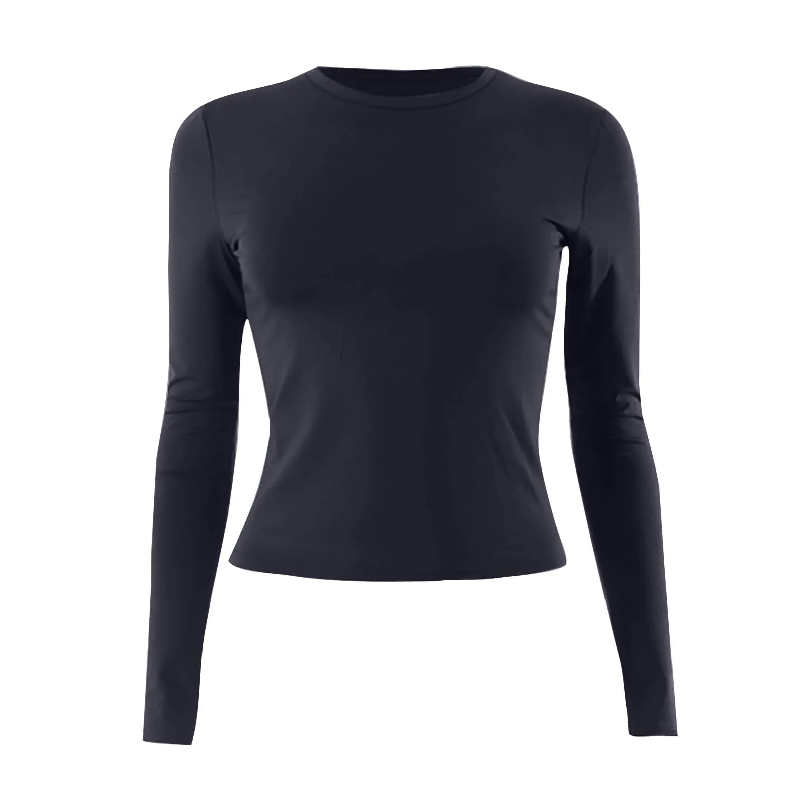 MOKBAY Maglioncino Donna Slim Fit Manica Lunga Crop Top Tinta Unita L - immagine 4