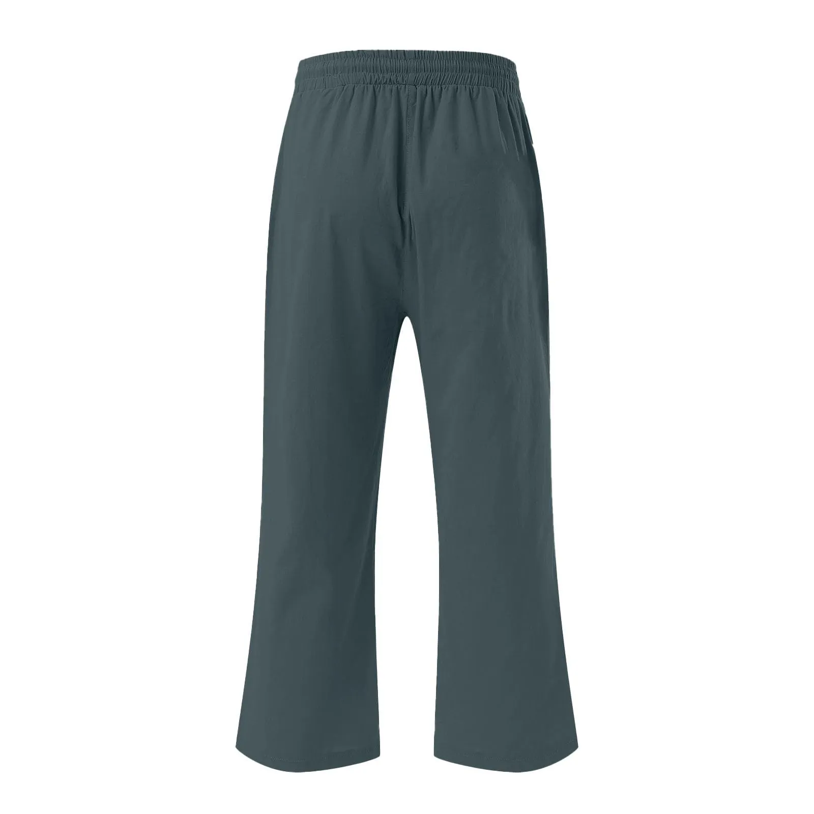 HEONSATI Donna Pantaloni Pinocchietto Estivi in Cotone e Lino Casual 3/4 Capri Bermuda Larghi con Coulisse Regolabile - immagine 4