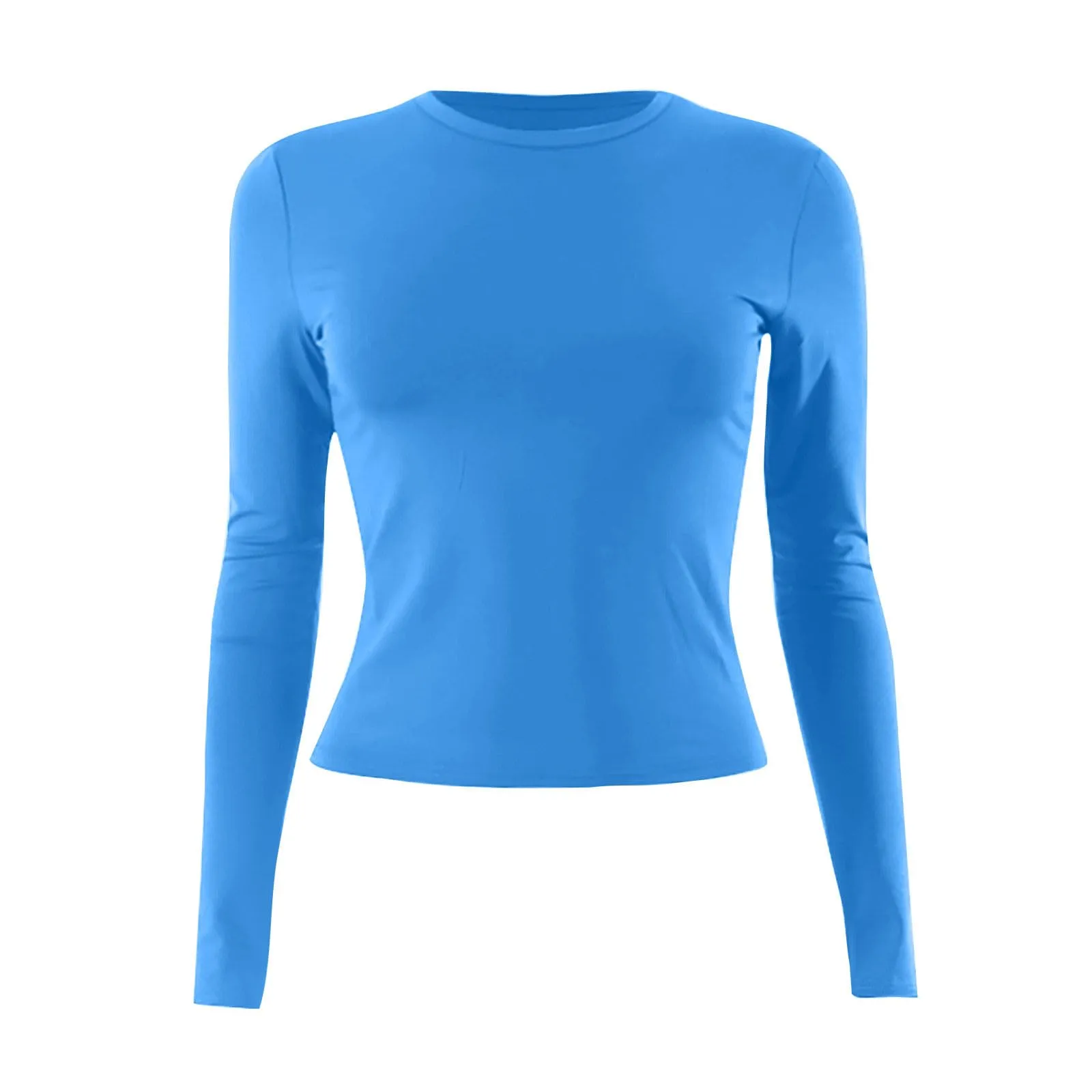 MOKBAY Maglia Donna Maniche Lunghe Tinta Unita Slim Fit Arancione S - immagine 4
