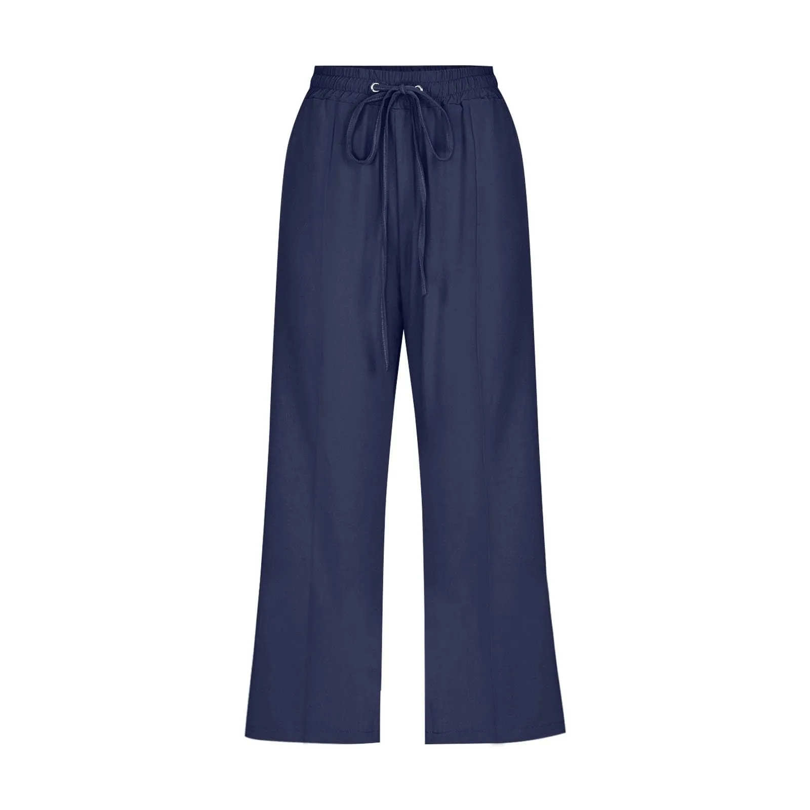 HEONSATI Pantaloni Pinocchietto Donna 3/4 Estivi Casual in Cotone e Lino Capri Bermuda Larghi con Coulisse Regolabile - immagine 3