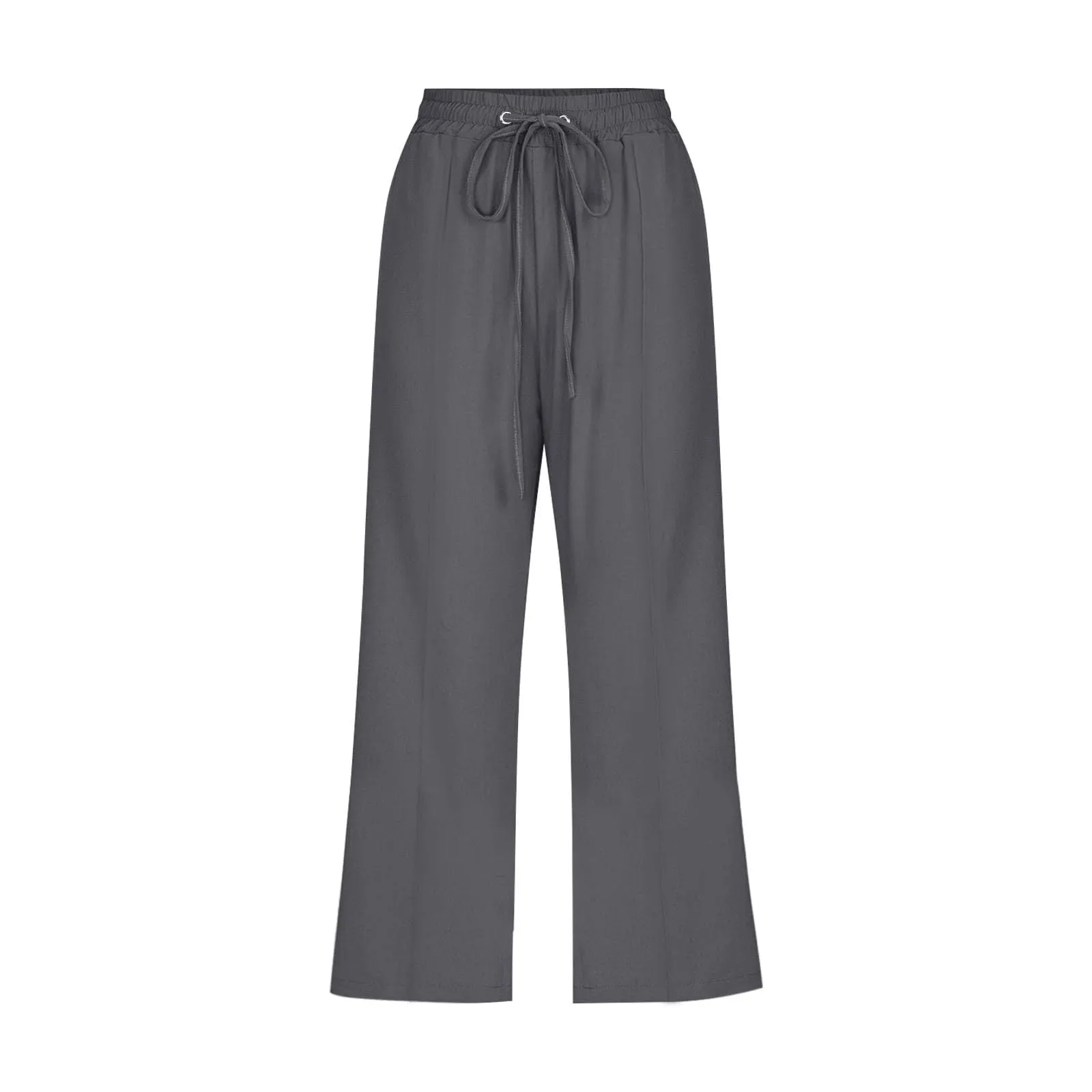 HEONSATI Donna Pantaloni Pinocchietto Estivi in Cotone e Lino 3/4 Casual Larghi con Coulisse Regolabile - immagine 3