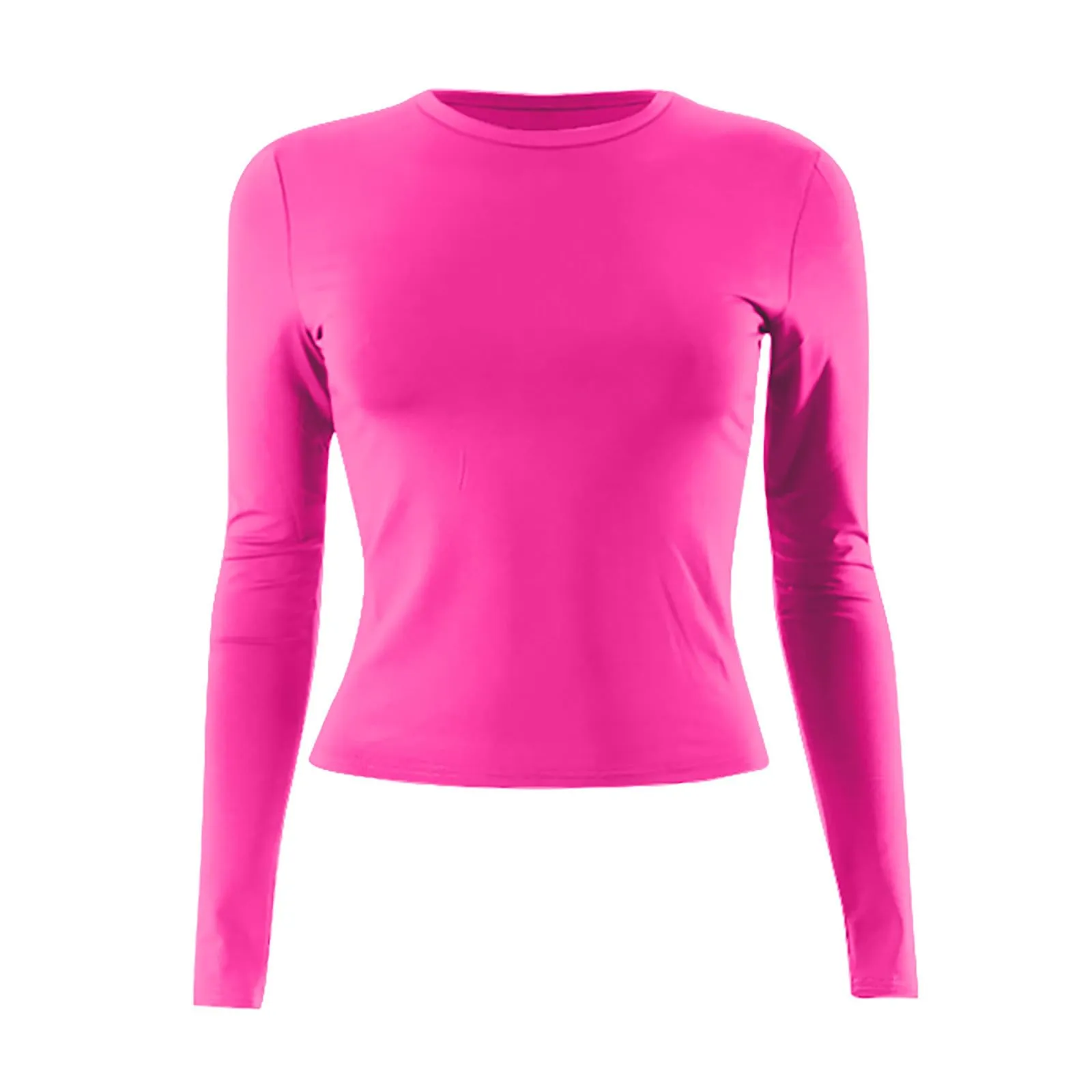 MOKBAY Maglia Elegante Donna Slim Fit Manica Lunga Tinta Unita Rosso L - immagine 4