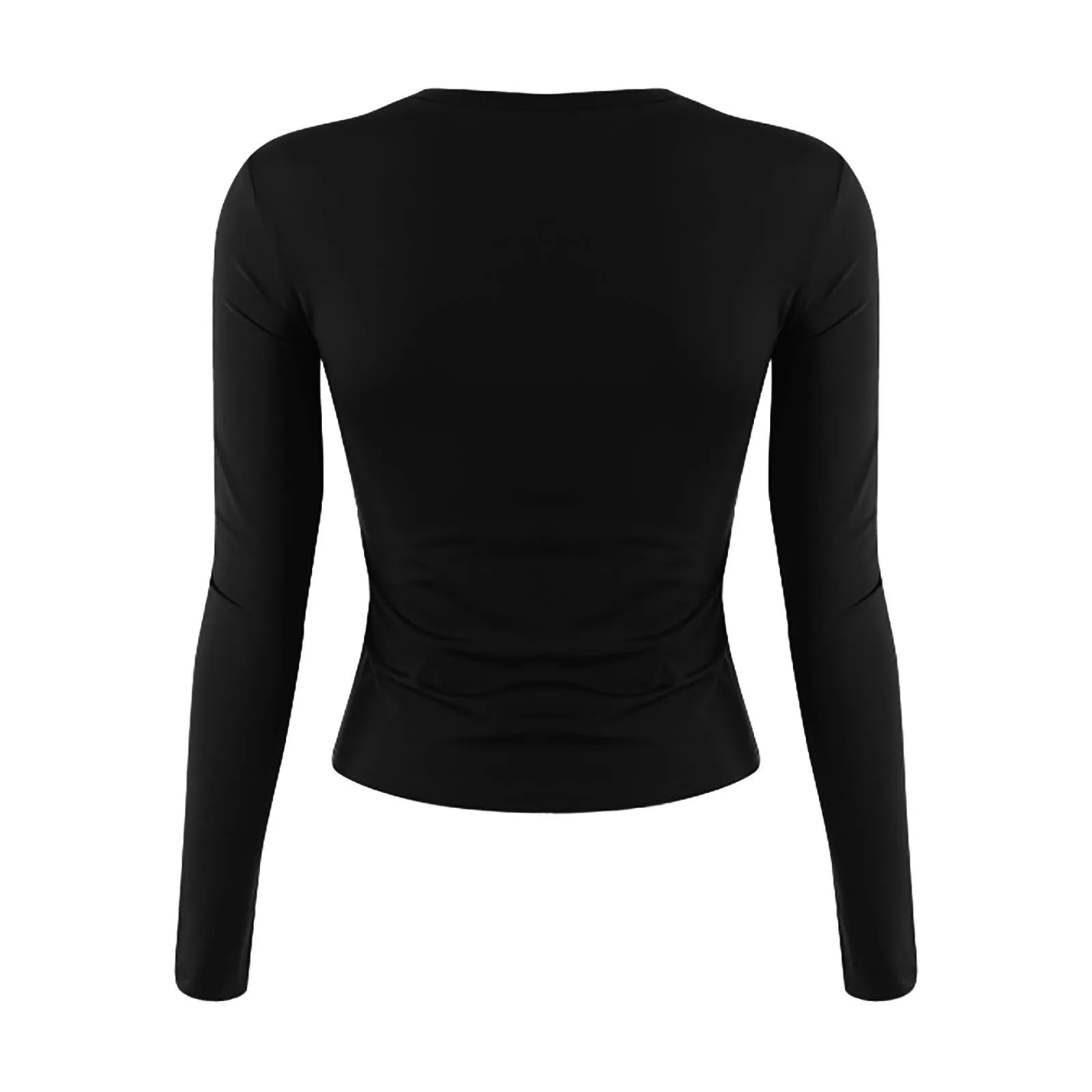 MOKBAY Top Donna Manica Lunga Corsetto Slim Fit Tinta Unita Scollo a Barca XS - immagine 4