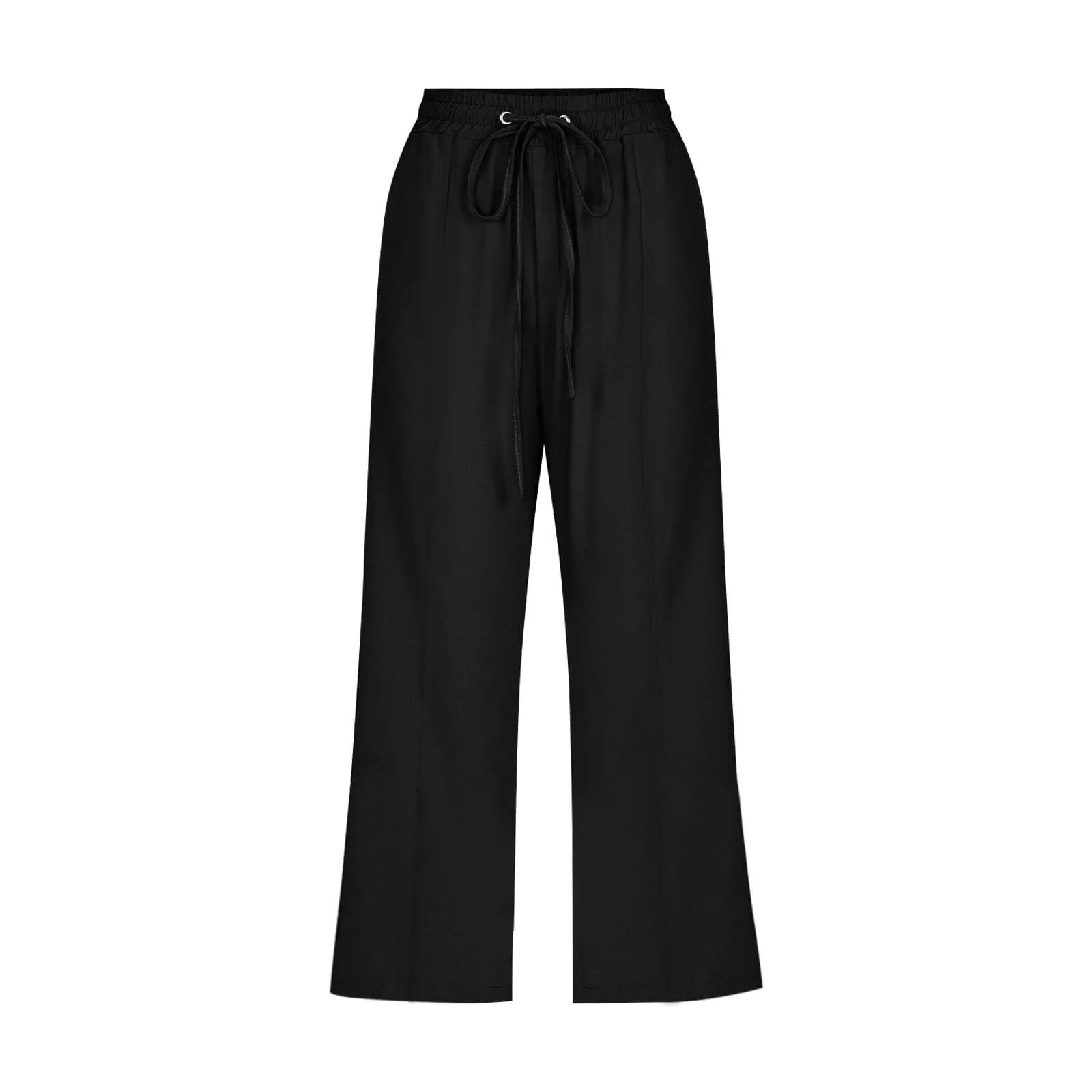 HEONSATI Donna Pantaloni 3/4 Capri in Cotone e Lino Casual Sportivi con Coulisse Regolabile - immagine 3