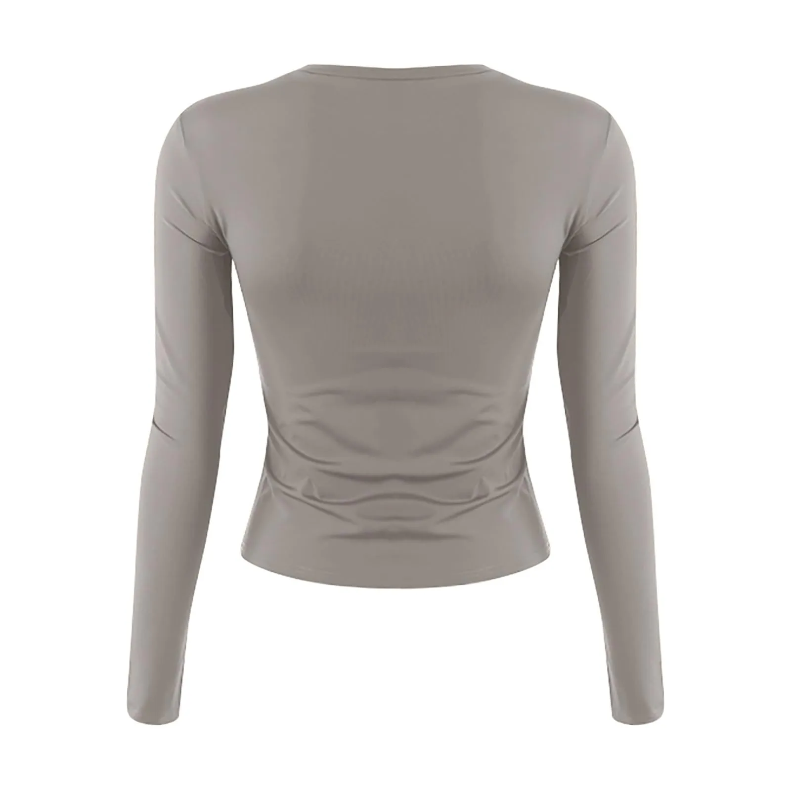 MOKBAY Maglia Maniche Lunghe Donna Slim Fit Tinta Unita Nero M - immagine 5