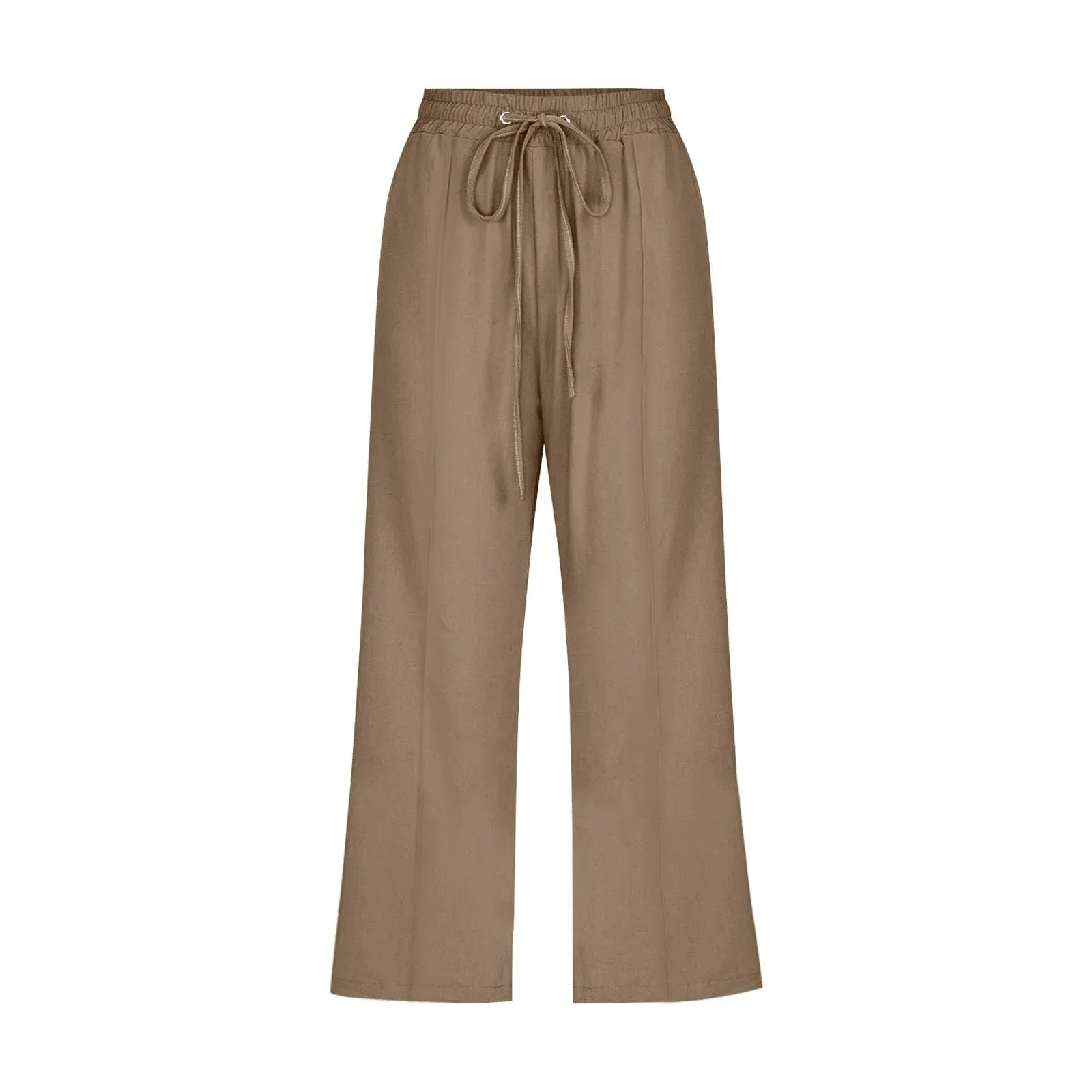 HEONSATI Donna Pantaloni 3/4 Capri in Cotone e Lino Casual Sportivi con Coulisse Regolabile - immagine 3
