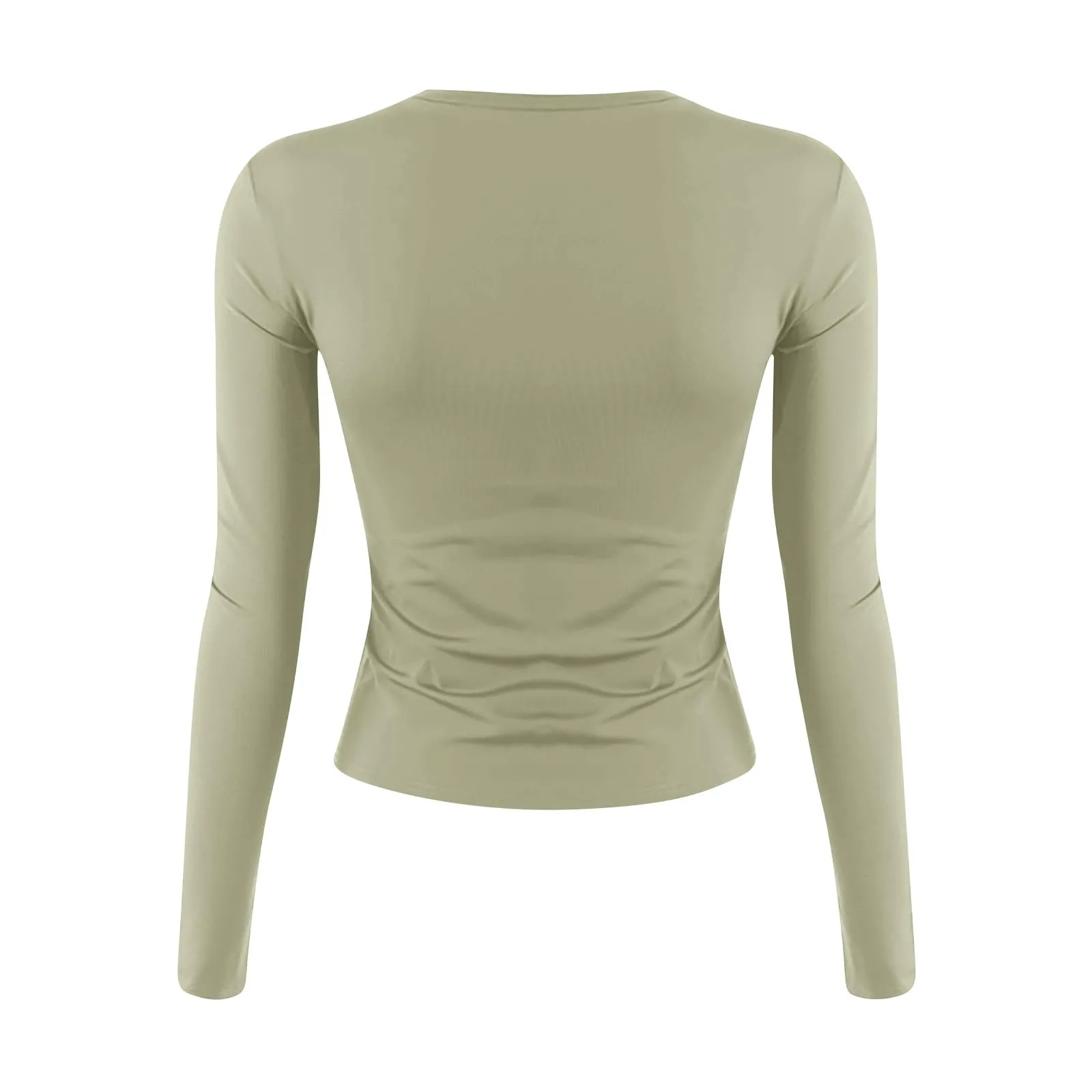 MOKBAY Maglia Elegante Donna Crop Top Manica Lunga Tinta Unita Slim Fit M - immagine 5