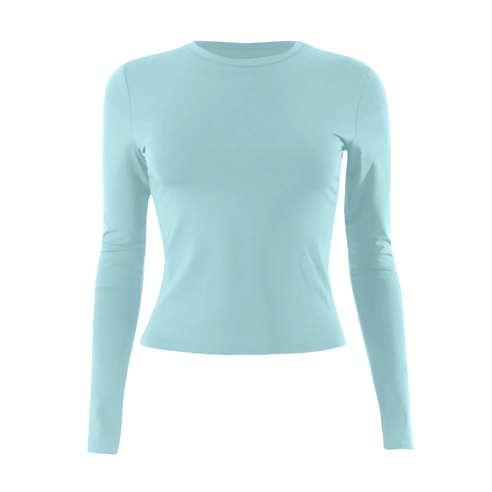 MOKBAY Maglietta a Maniche Lunghe Donna Slim Fit Tinta Unita in Cotone, XL - immagine 4