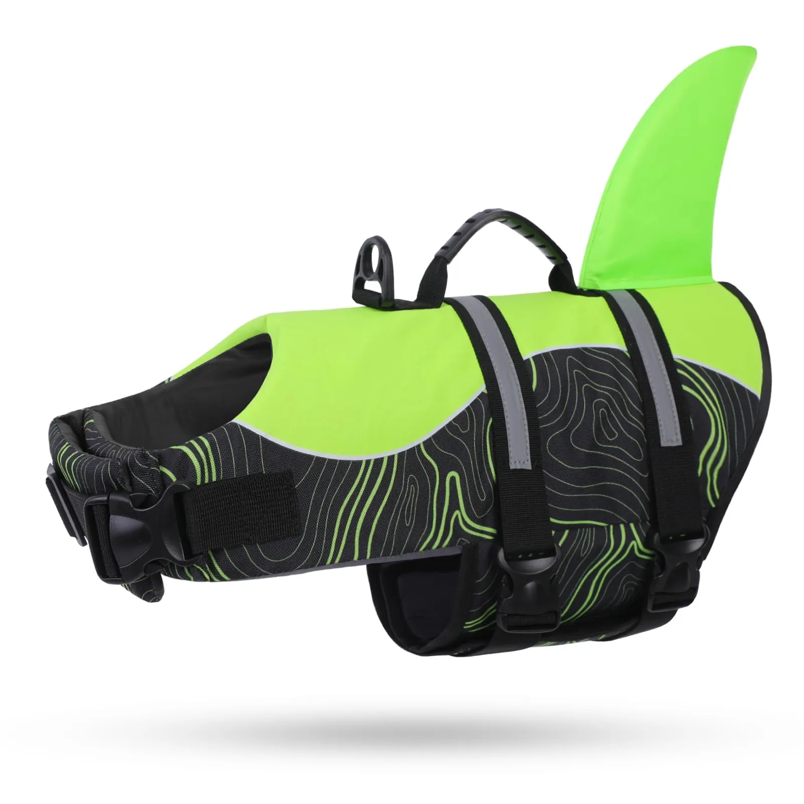 Queenmore Salvagente Per Cani Regolabile Ripstop, Greenblack, M - immagine 1