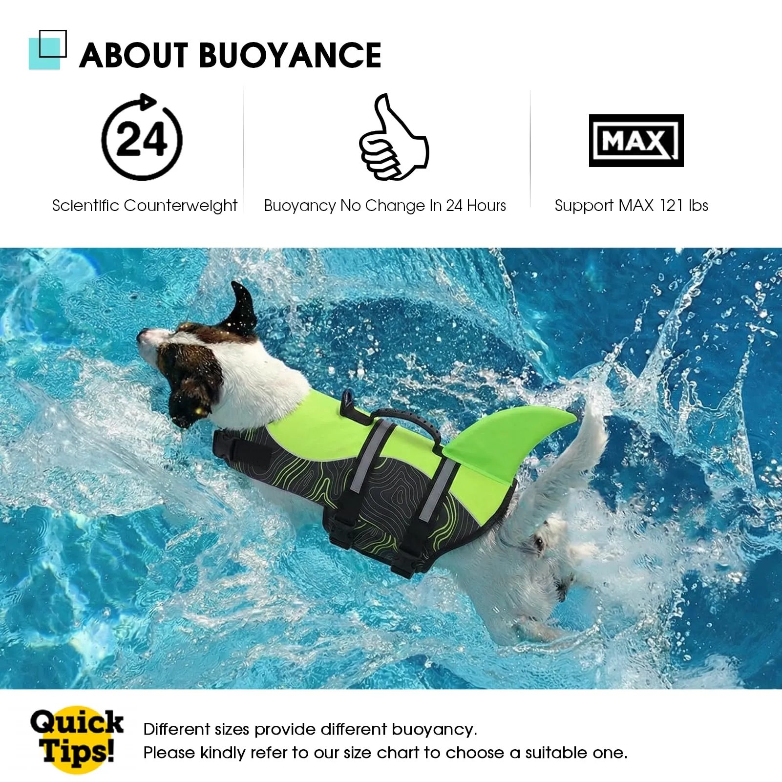 Queenmore Salvagente Per Cani Regolabile Ripstop, Greenblack, M - immagine 6