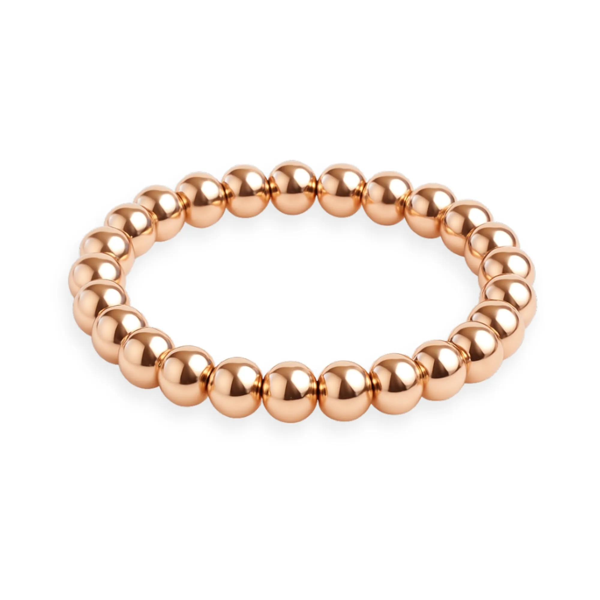 GD GOOD.designs Anello antistress in acciaio inox con perline 3 mm, Oro rosa 18K, Misura 54-60 - immagine 1