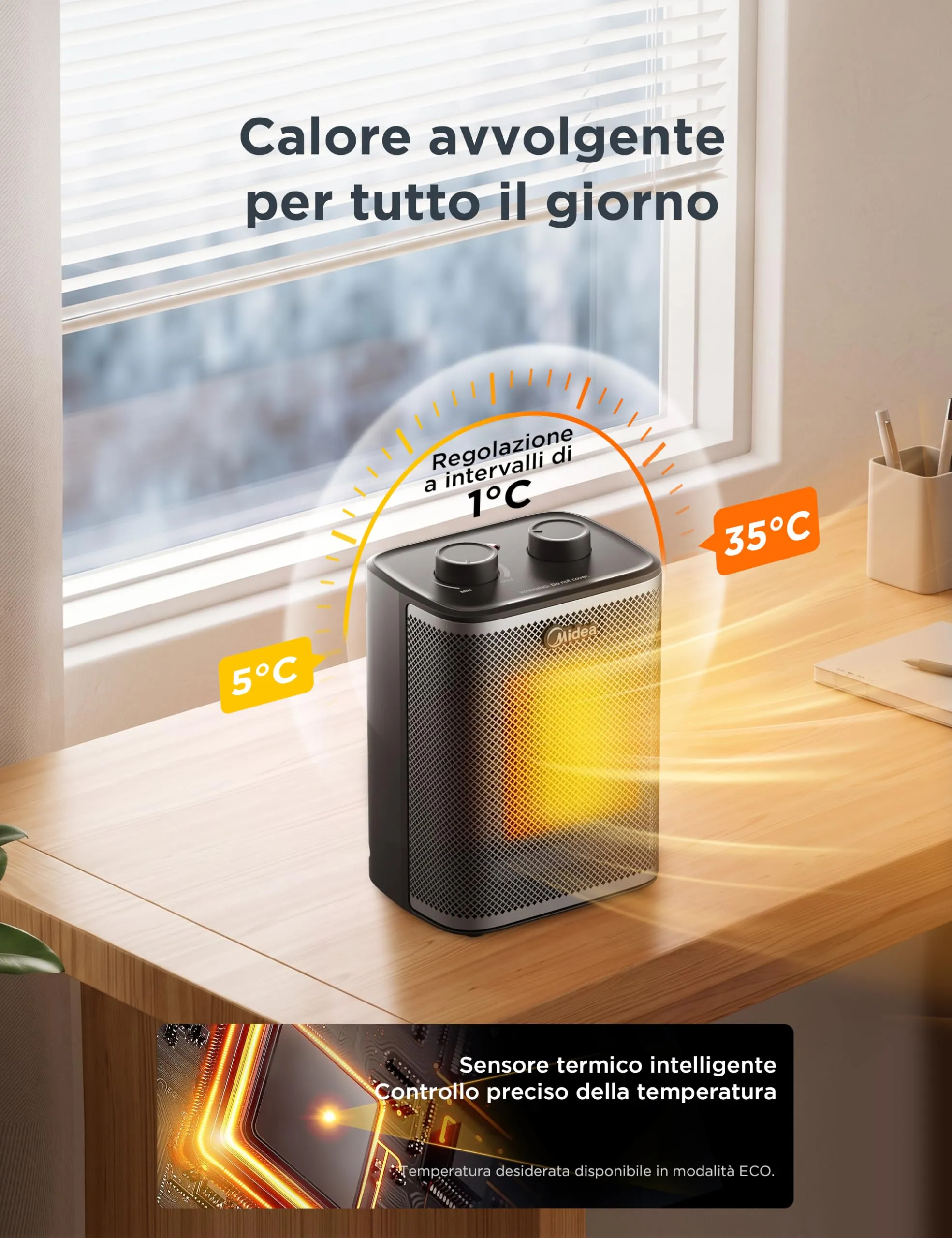Midea Termoventilatore Ceramico 2000W PTC MHF2010MDK - immagine 7