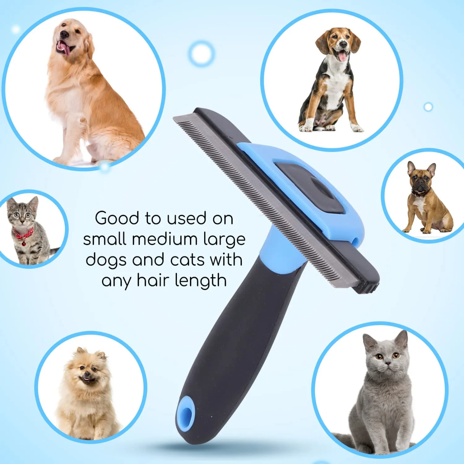 Nobleza Strumento per deshedding del sottopelo in acciaio inossidabile per cani e gatti - immagine 6
