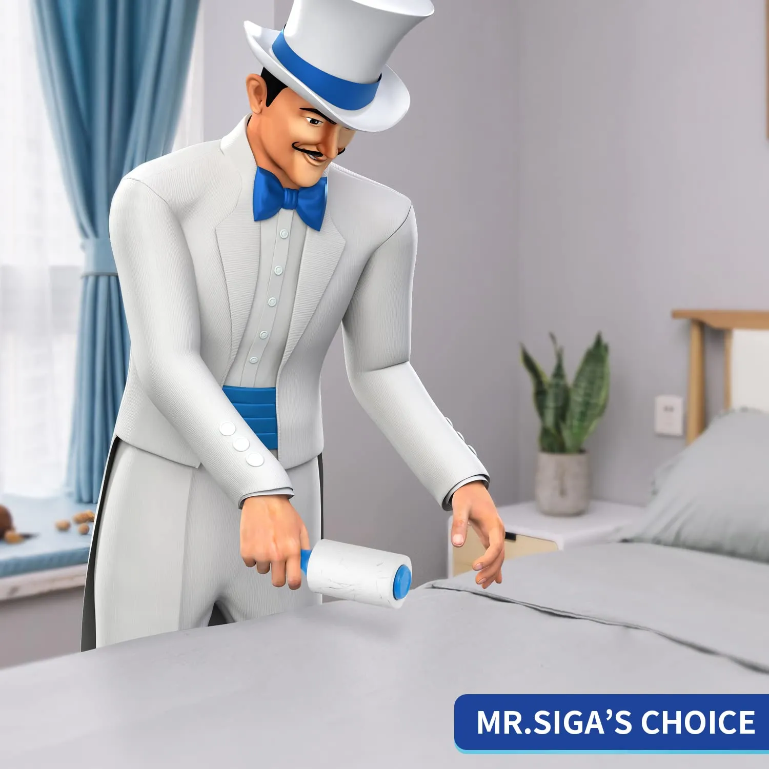 MR.SIGA Rullo Antipelo Extra Adesivo per Peli Animali, Confezione da 5, Blu - immagine 2