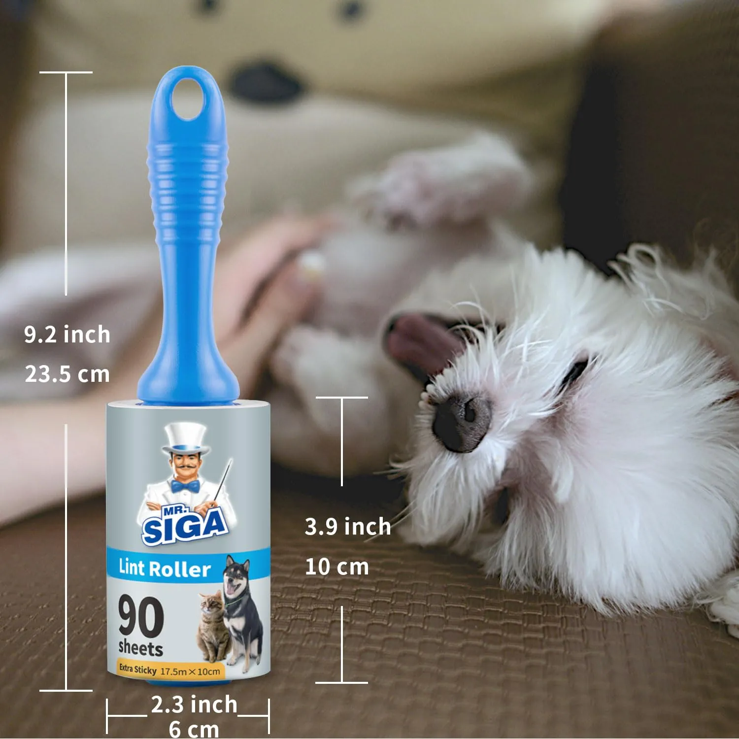 MR.SIGA Rullo Antipelo Extra Adesivo per Peli Animali, Confezione da 5, Blu - immagine 3