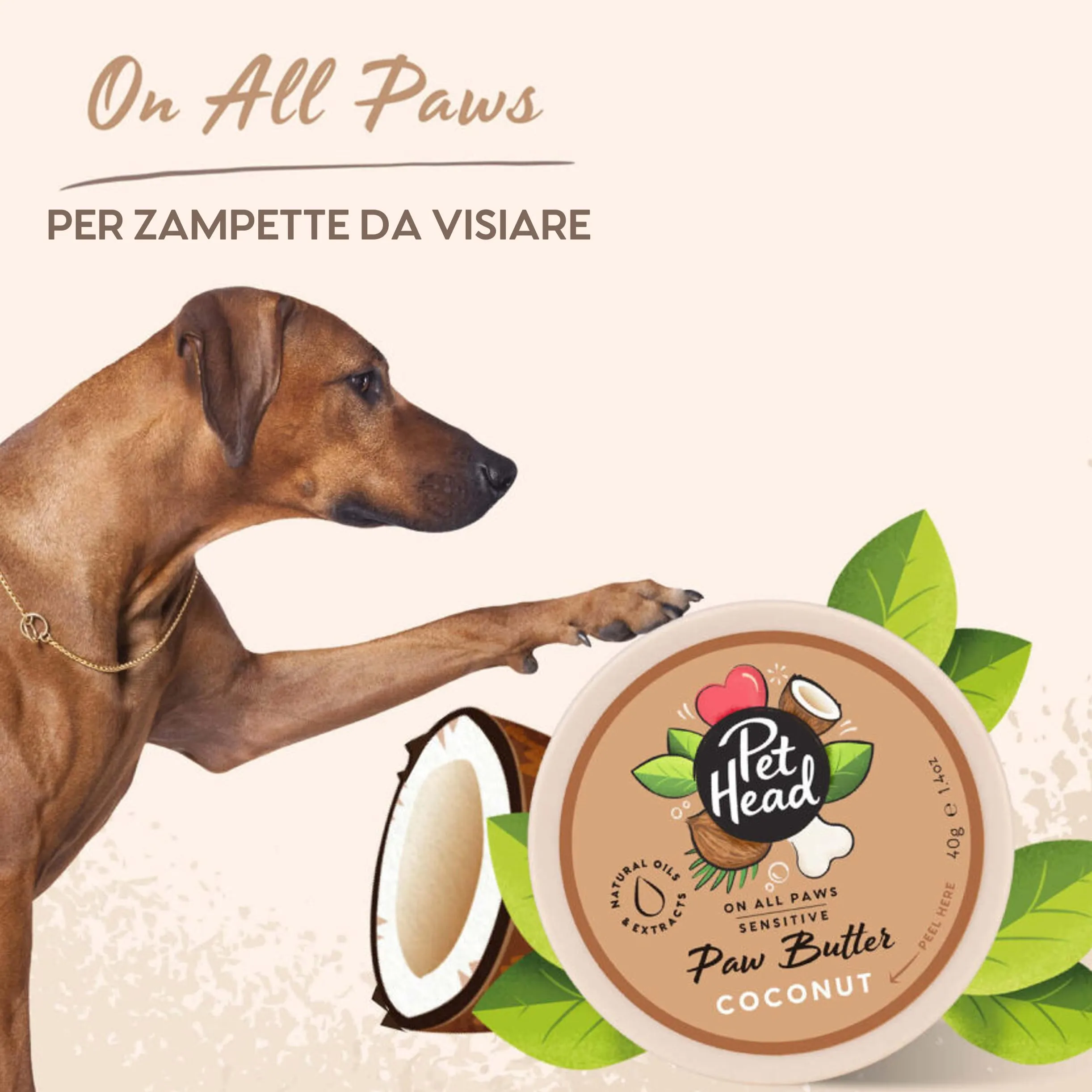 Pet Head On All Paws Burro per zampette al cocco, 40g - immagine 3