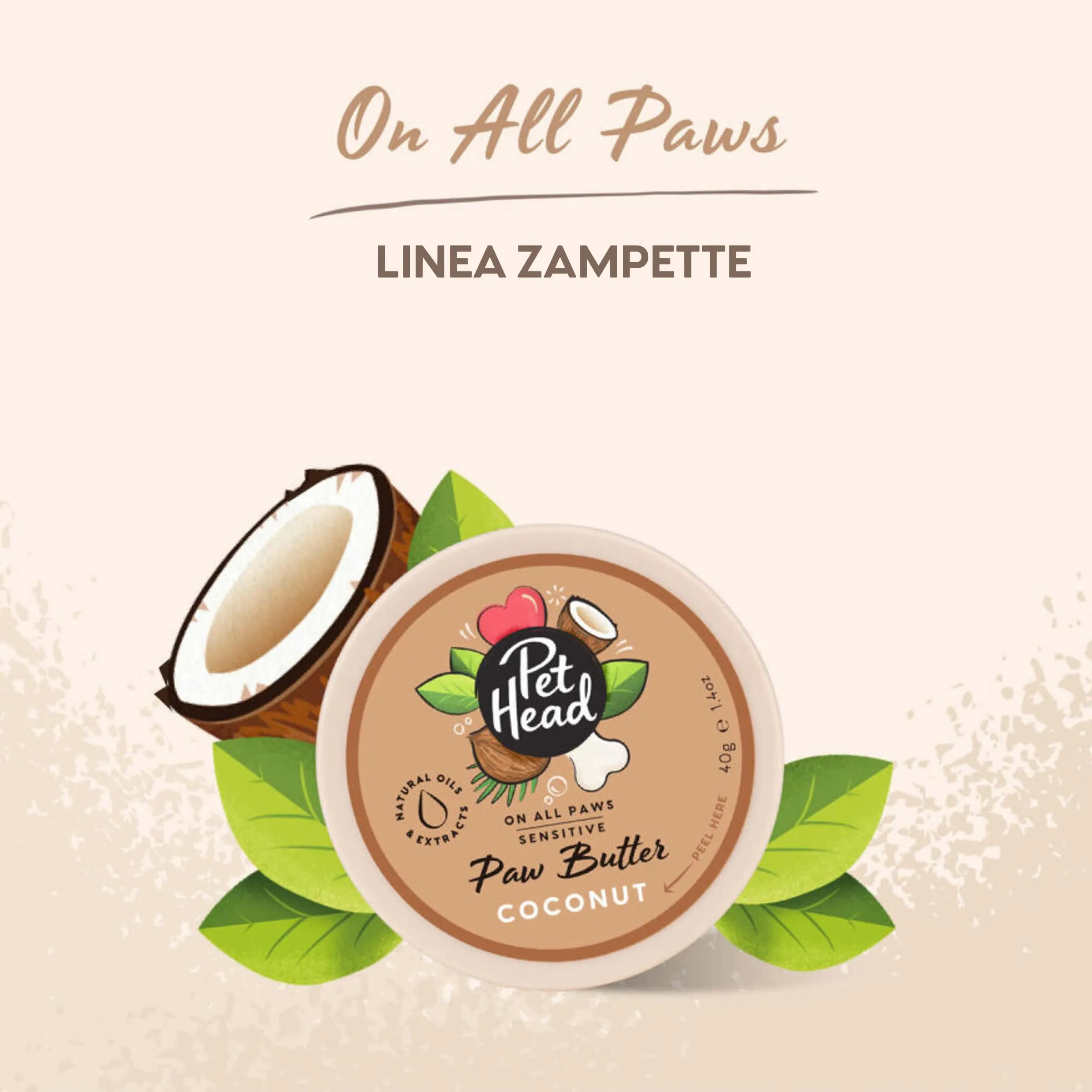 Pet Head On All Paws Burro per zampette al cocco, 40g - immagine 6