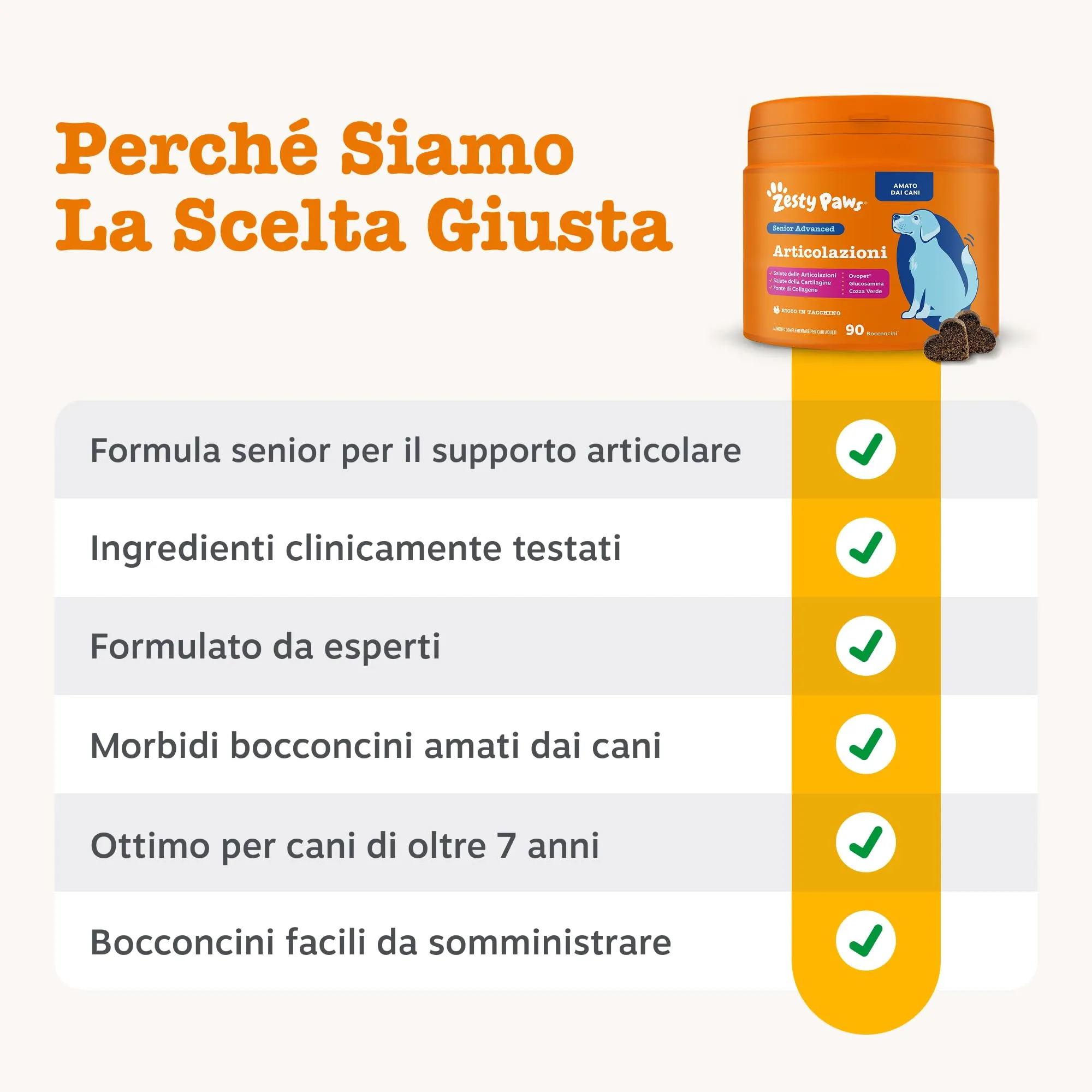 Zesty Paws Hip & Joint per Cani Anziani, Gusto Tacchino, 90 Bocconcini - immagine 8