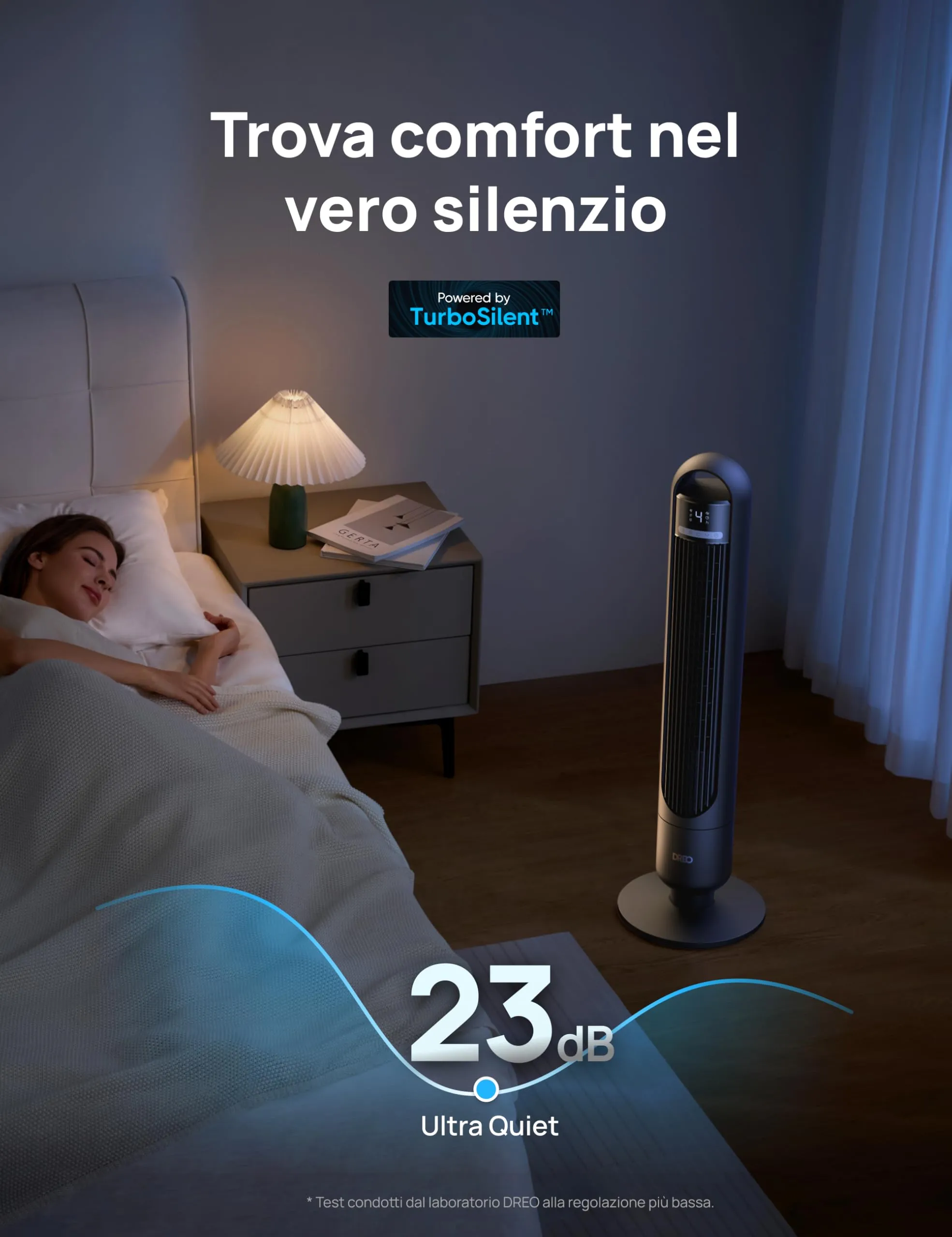 Dreo Ventilatore a Torre DR-HTF017, 4 velocità, 3 modalità, timer 8 ore, oscillazione 90°, nero - immagine 5